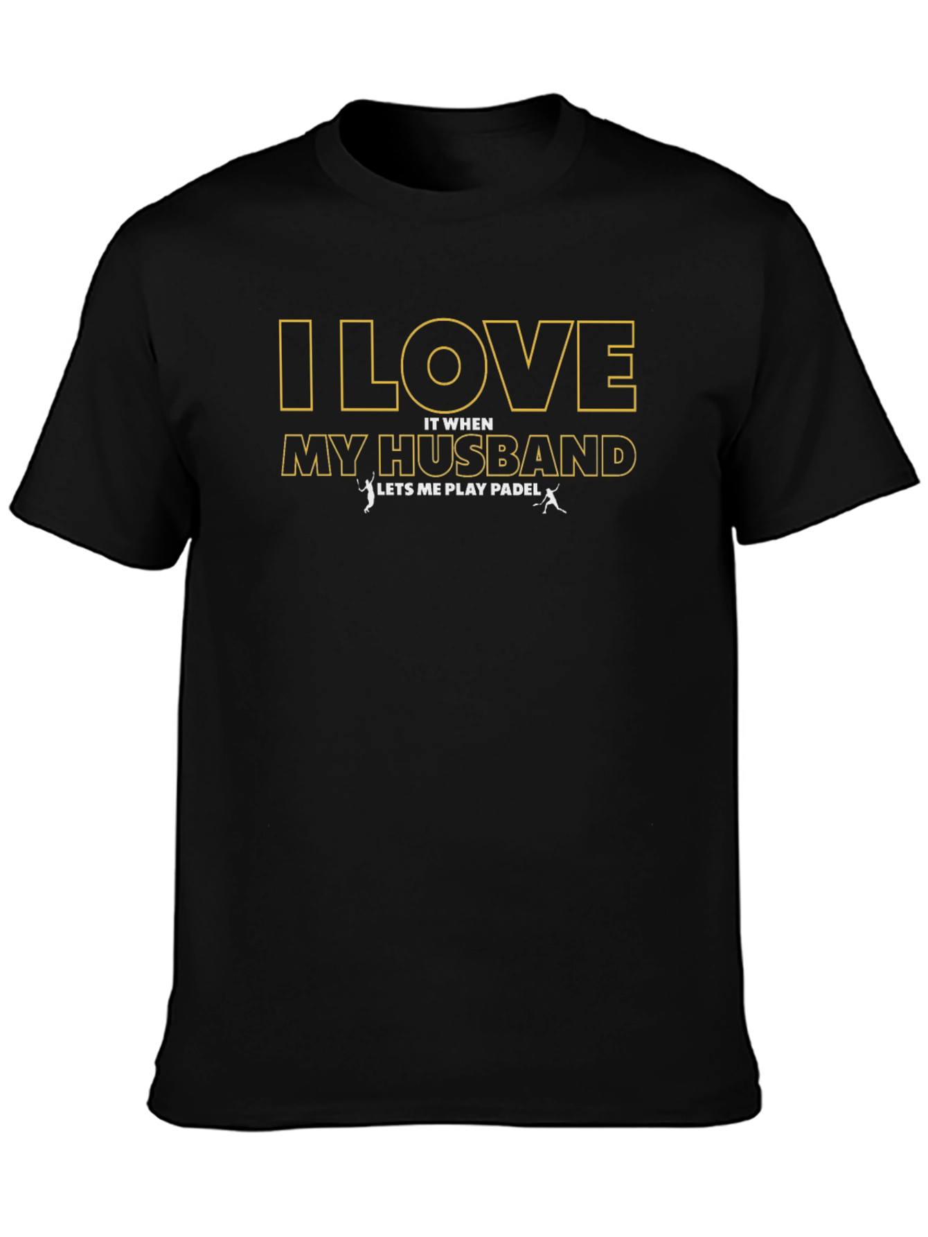 I Love My Husband Paddle T-Shirt - Black