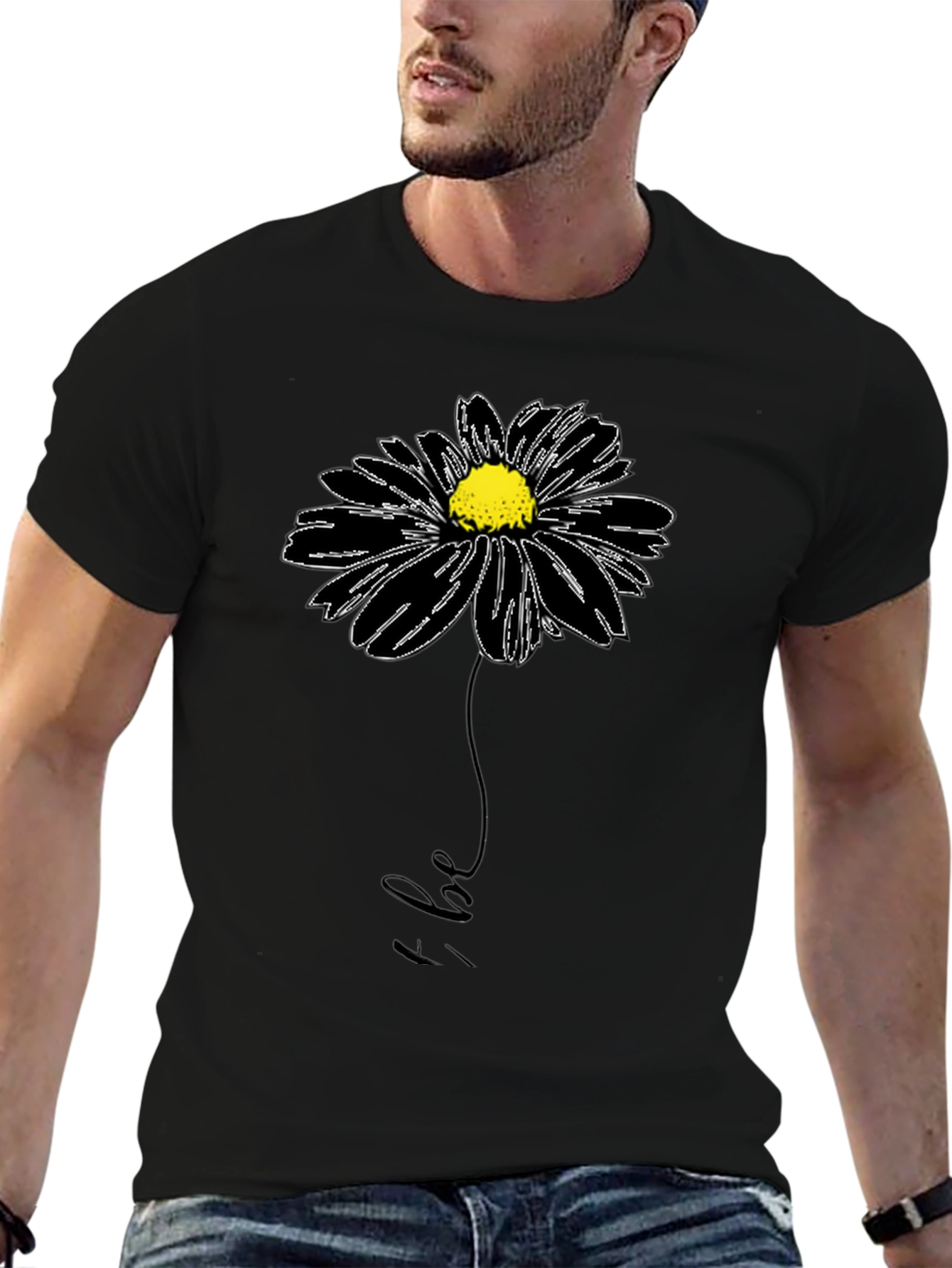 Black Floral Be Graphic Tee