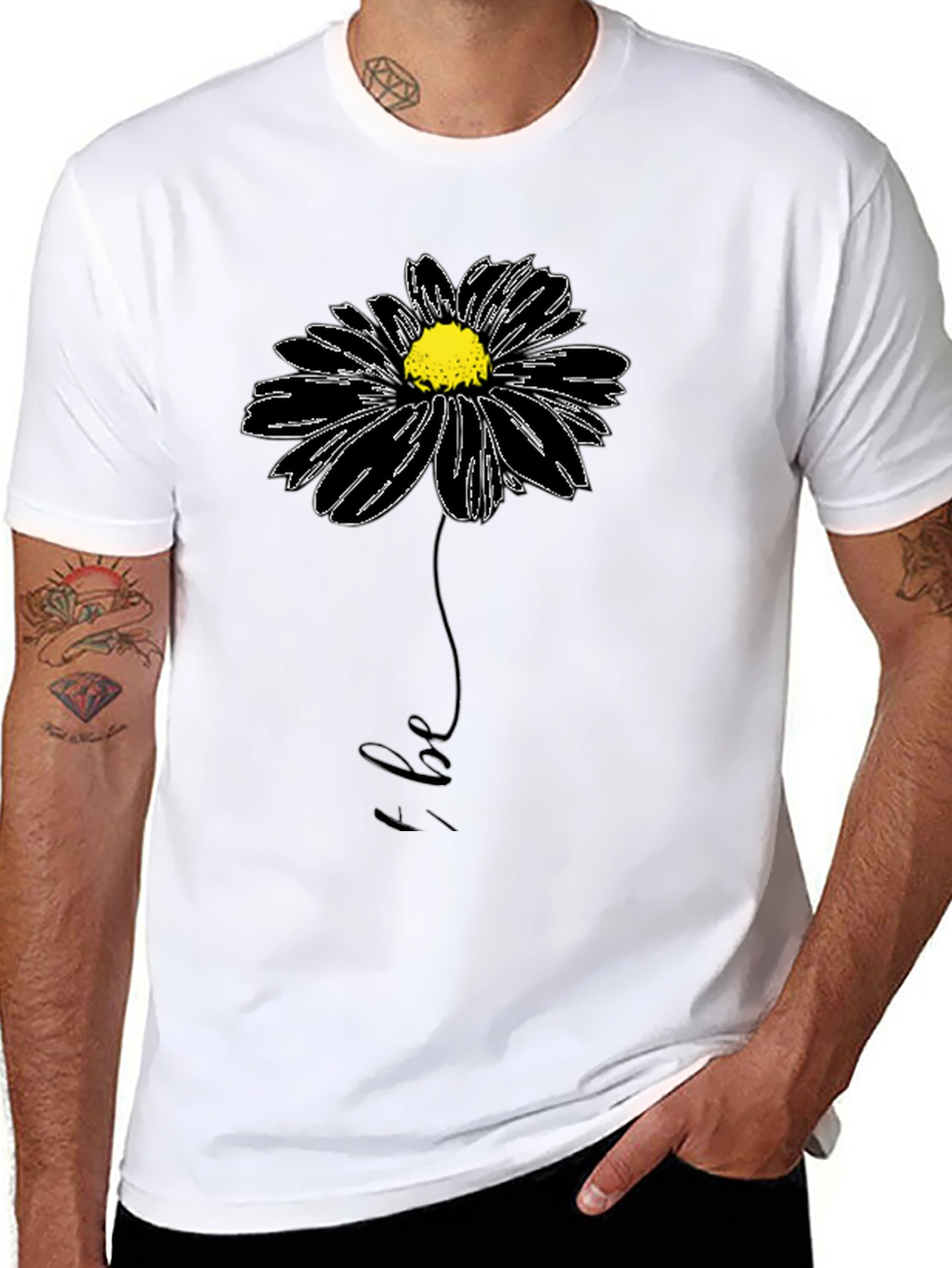 Black Floral Be Graphic Tee