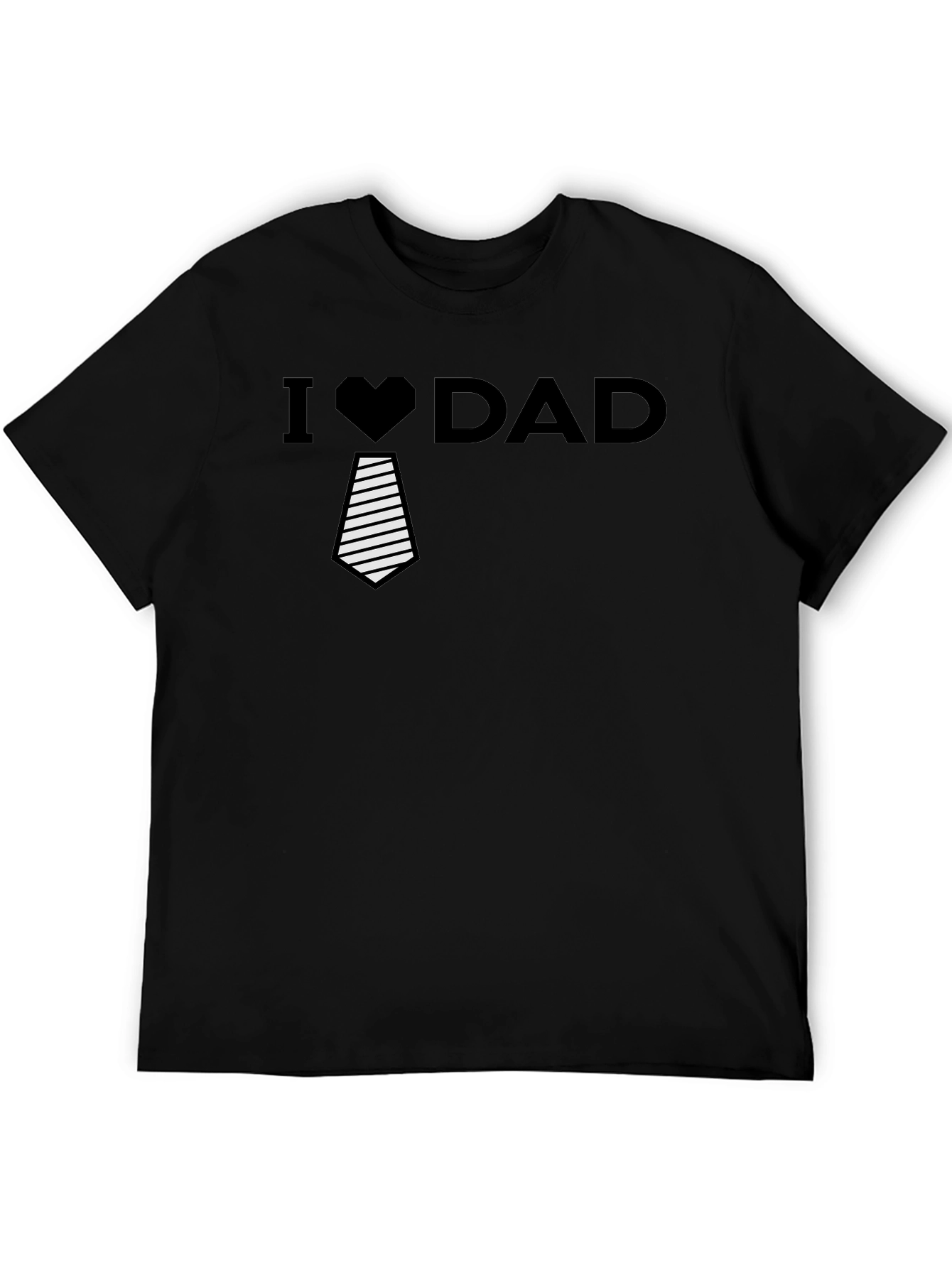 I Heart Dad Mens Black Graphic Tee