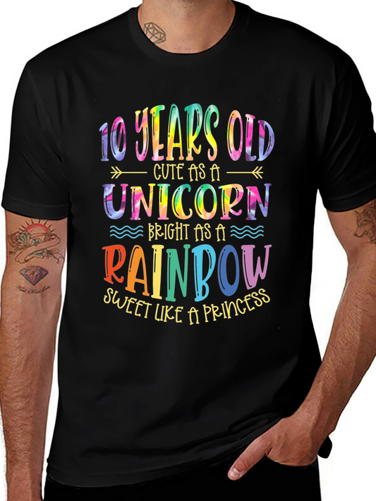 10 Years Old Unicorn Rainbow T-Shirt