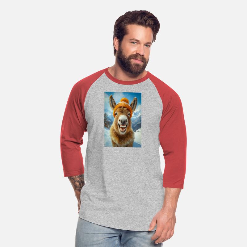 Smiling Donkey in Winter Hat