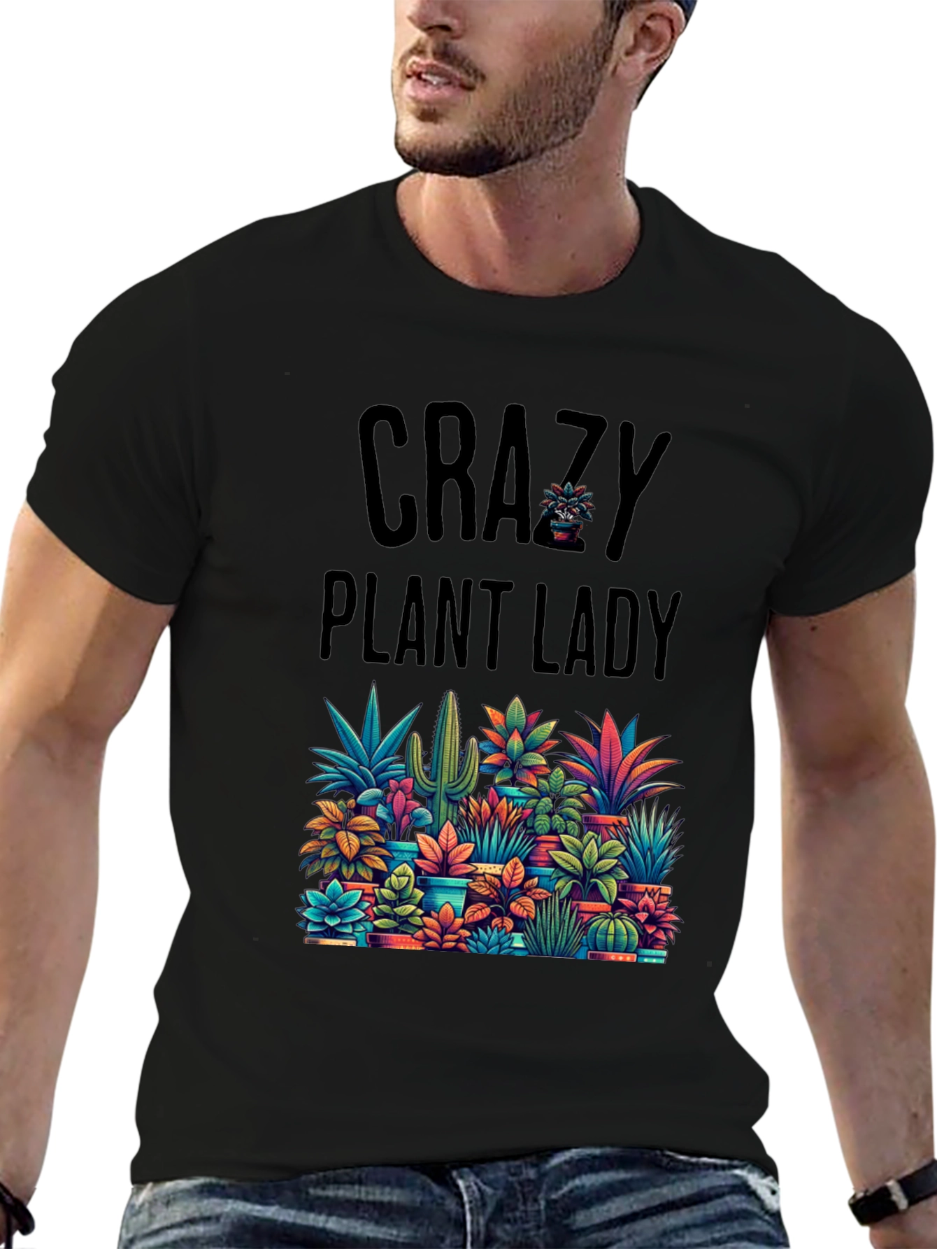 Crazy Plant Lady Graphic Tee - Nature Lover T-Shirt