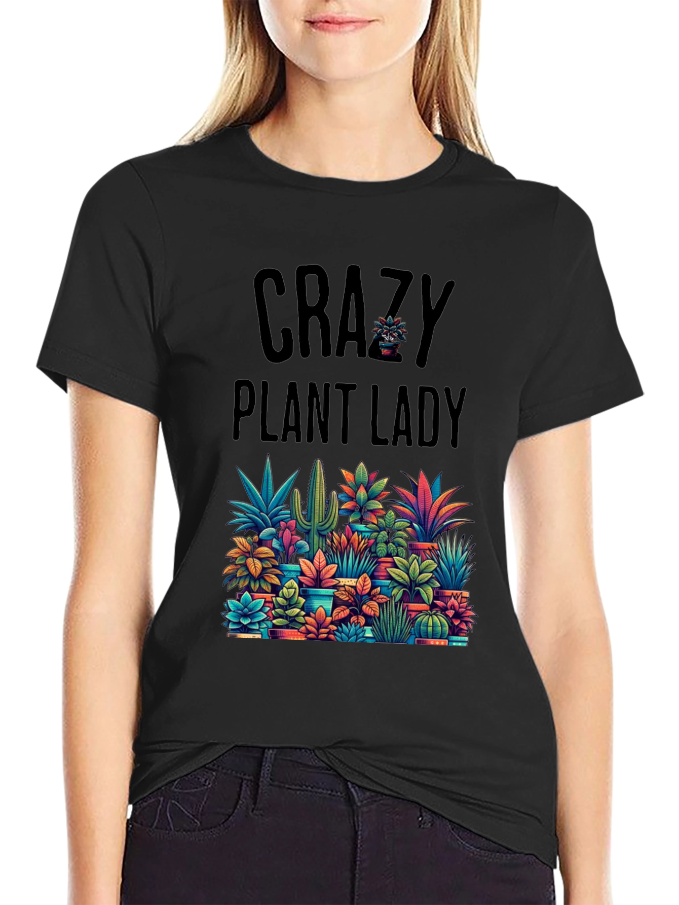 Crazy Plant Lady Graphic Tee - Nature Lover T-Shirt