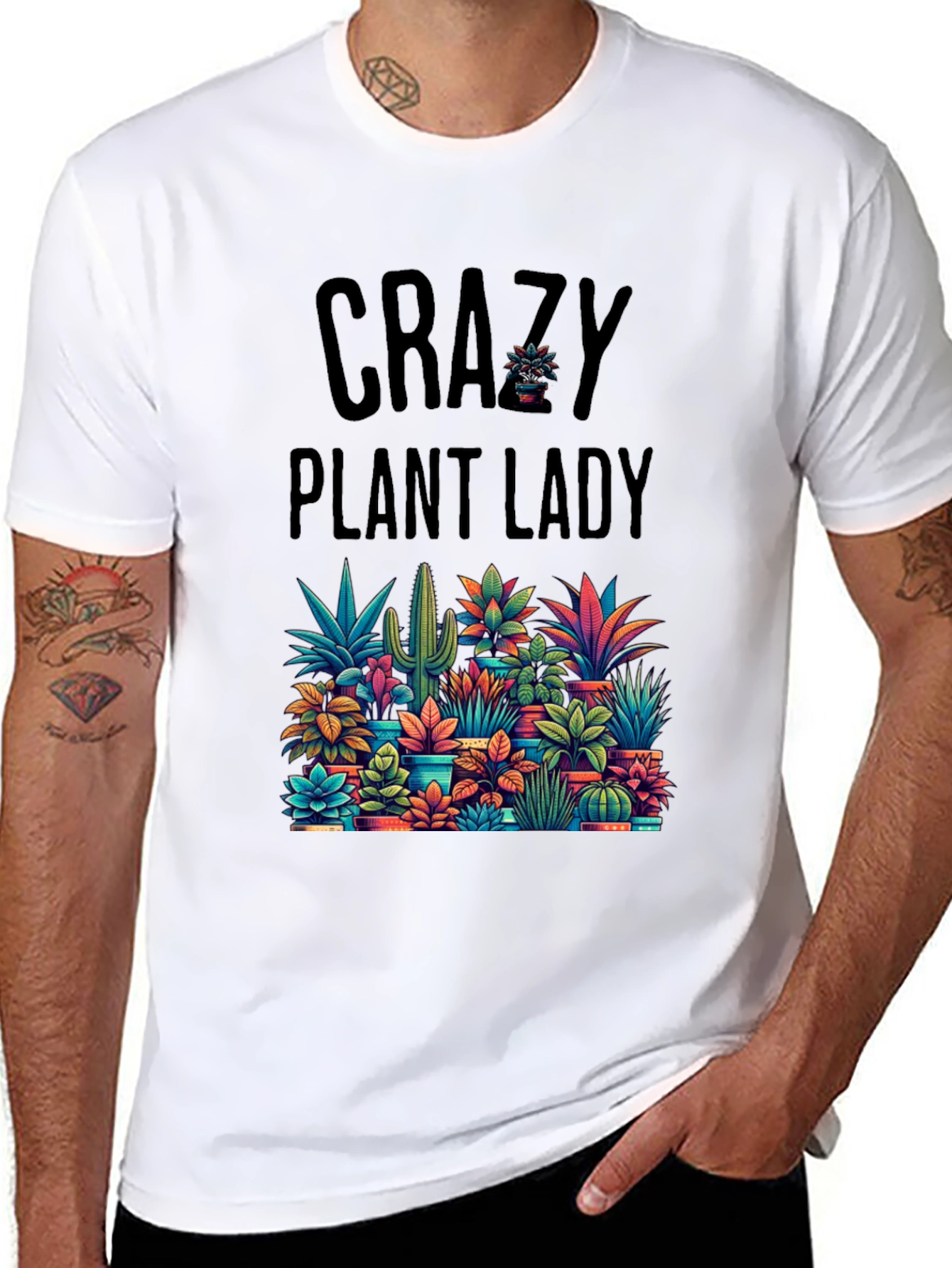 Crazy Plant Lady Graphic Tee - Nature Lover T-Shirt