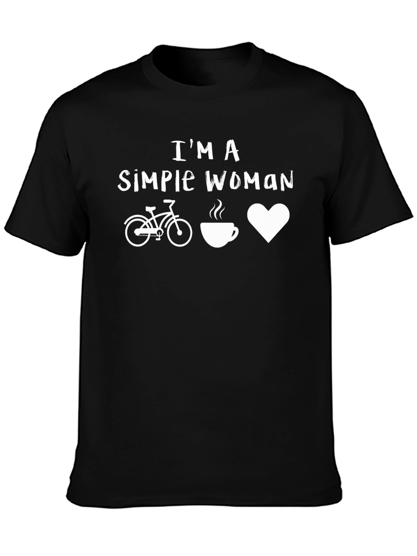 Simple Woman Bike Coffee Heart T-Shirt