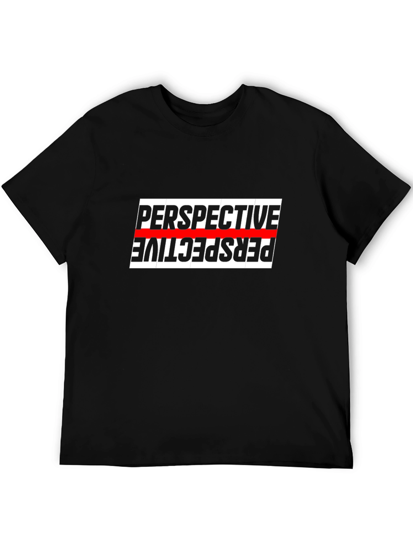 Perspective Graphic Tee - Stylish Mens Black T-Shirt