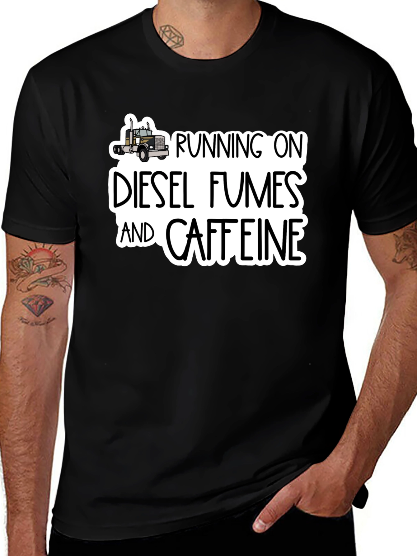 Diesel Fumes and Caffeine Black T-Shirt