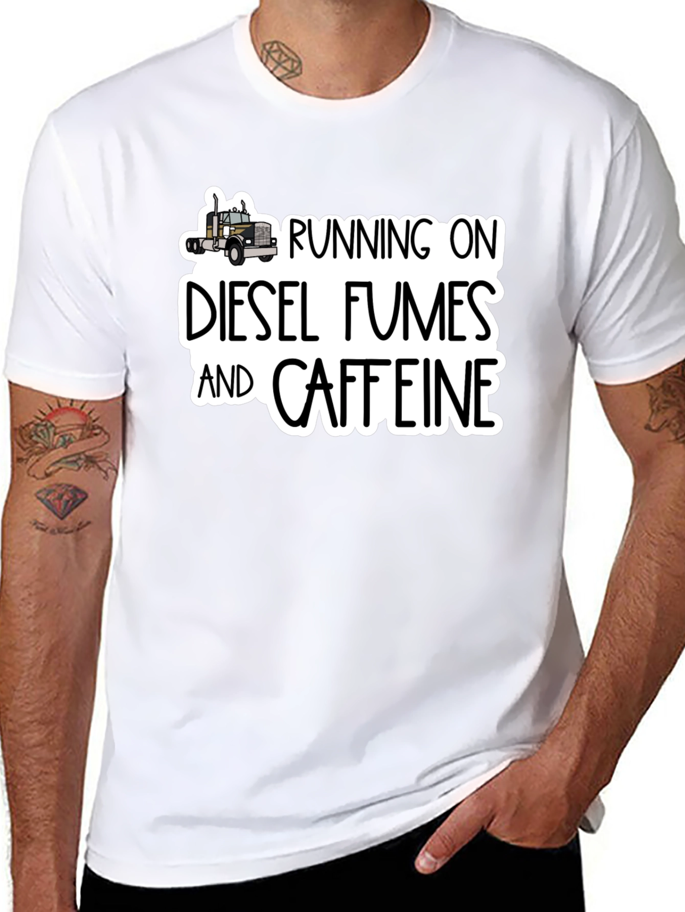 Diesel Fumes and Caffeine Black T-Shirt