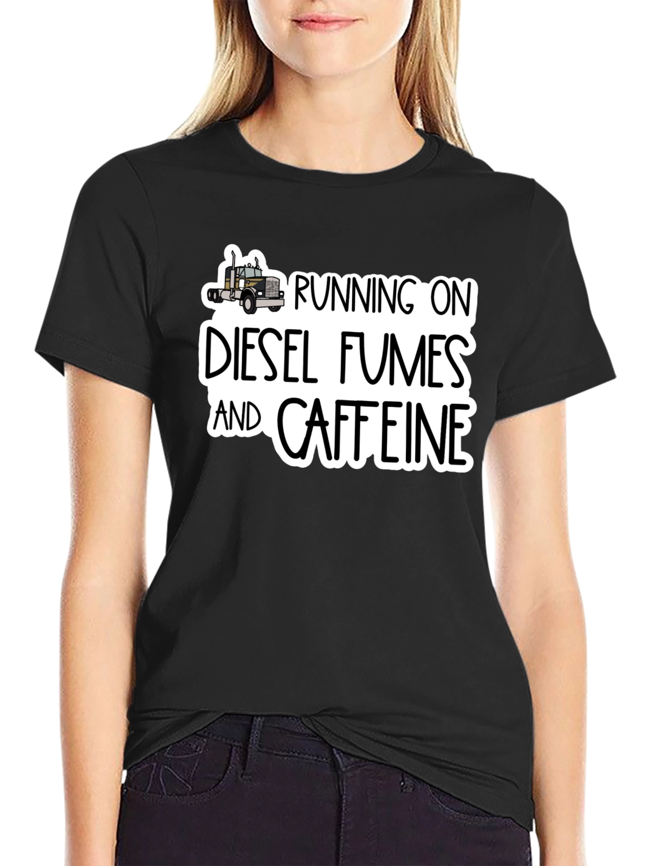 Diesel Fumes and Caffeine Black T-Shirt