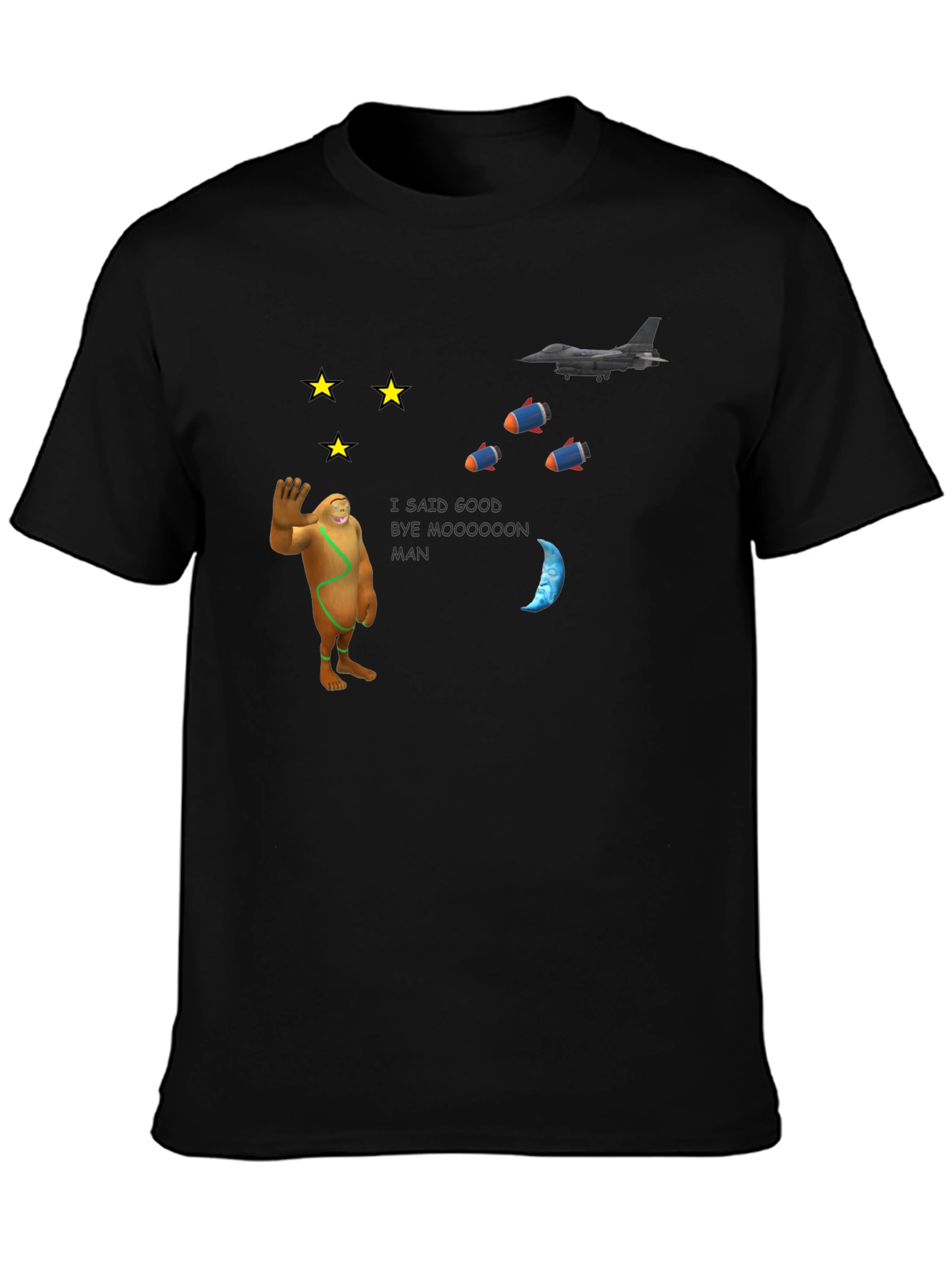 Astronaut Goodbye Black T-Shirt