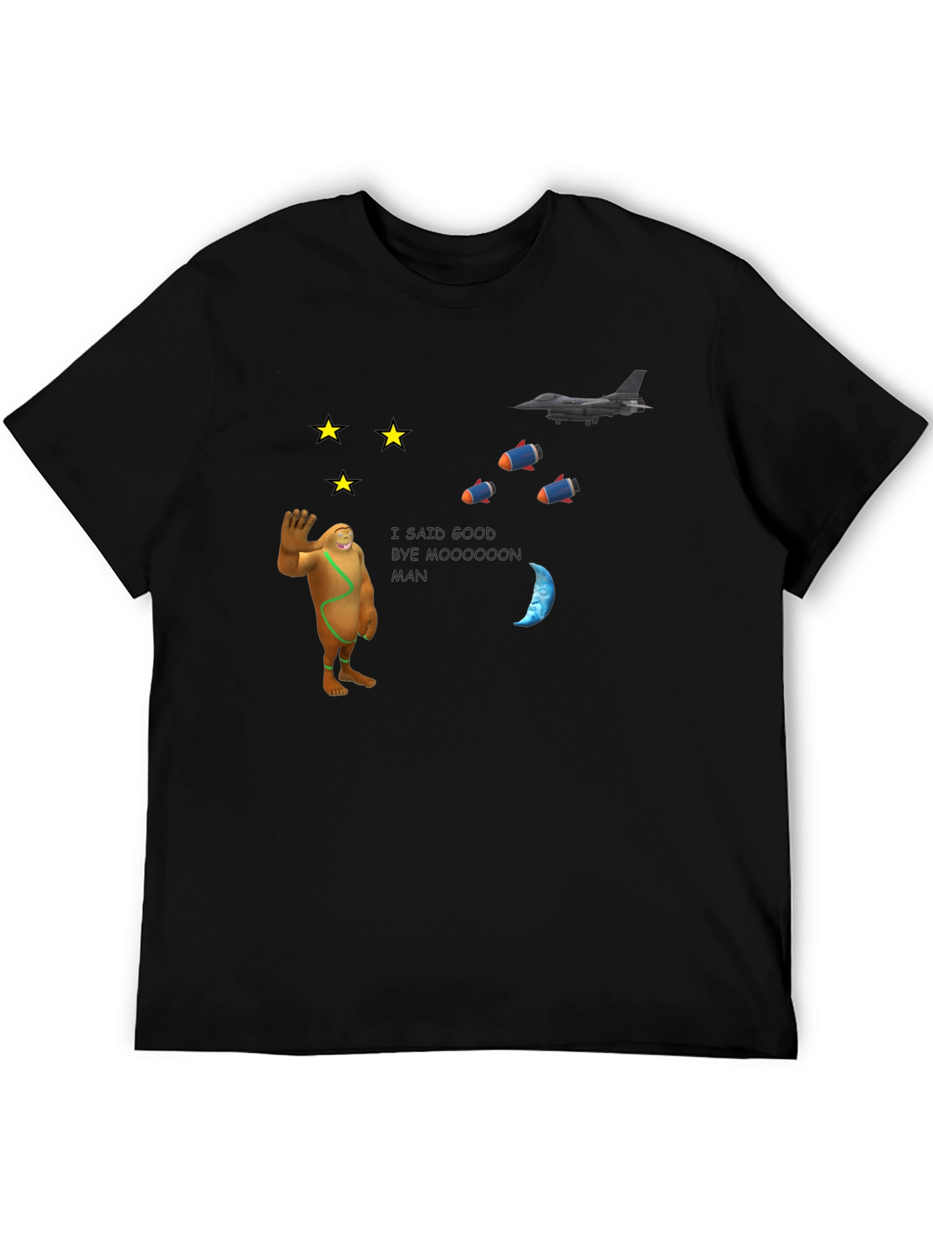 Astronaut Goodbye Black T-Shirt