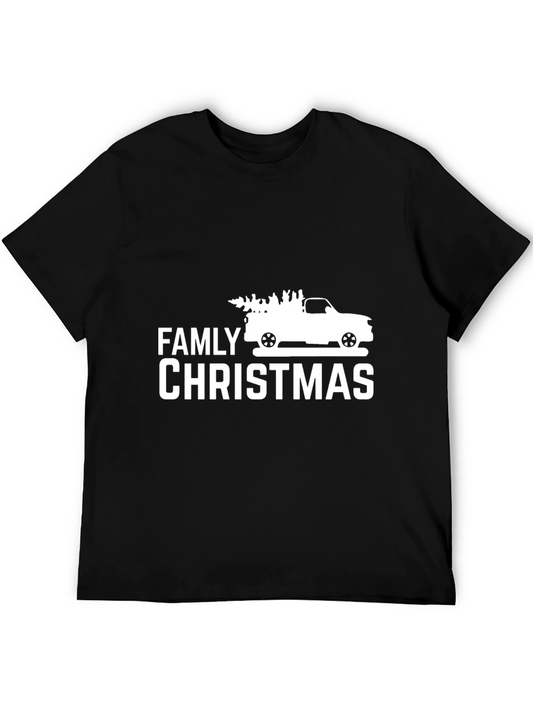Family Christmas Truck Graphic Tee - Black