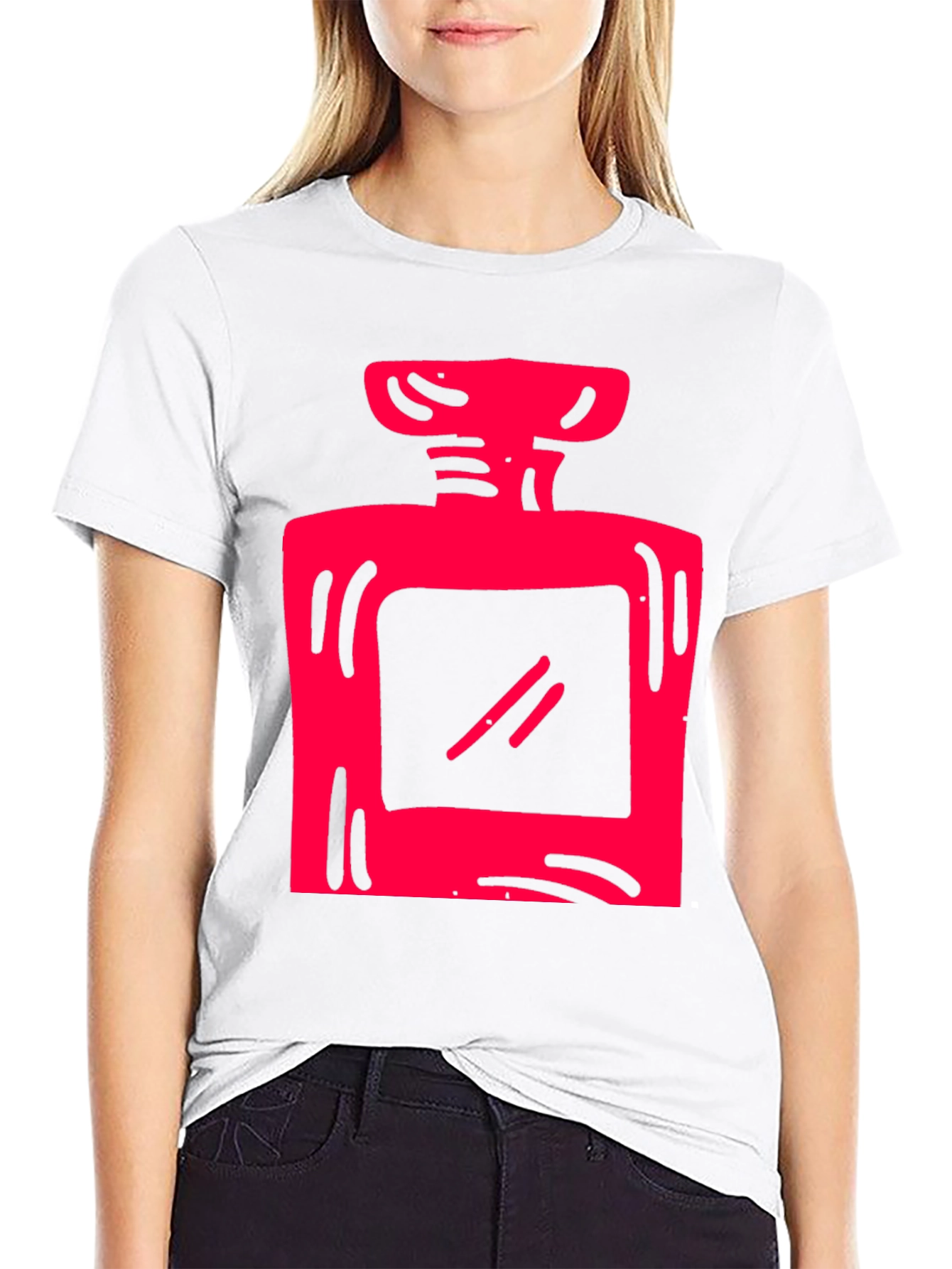 Red Graphic Print Black T-Shirt