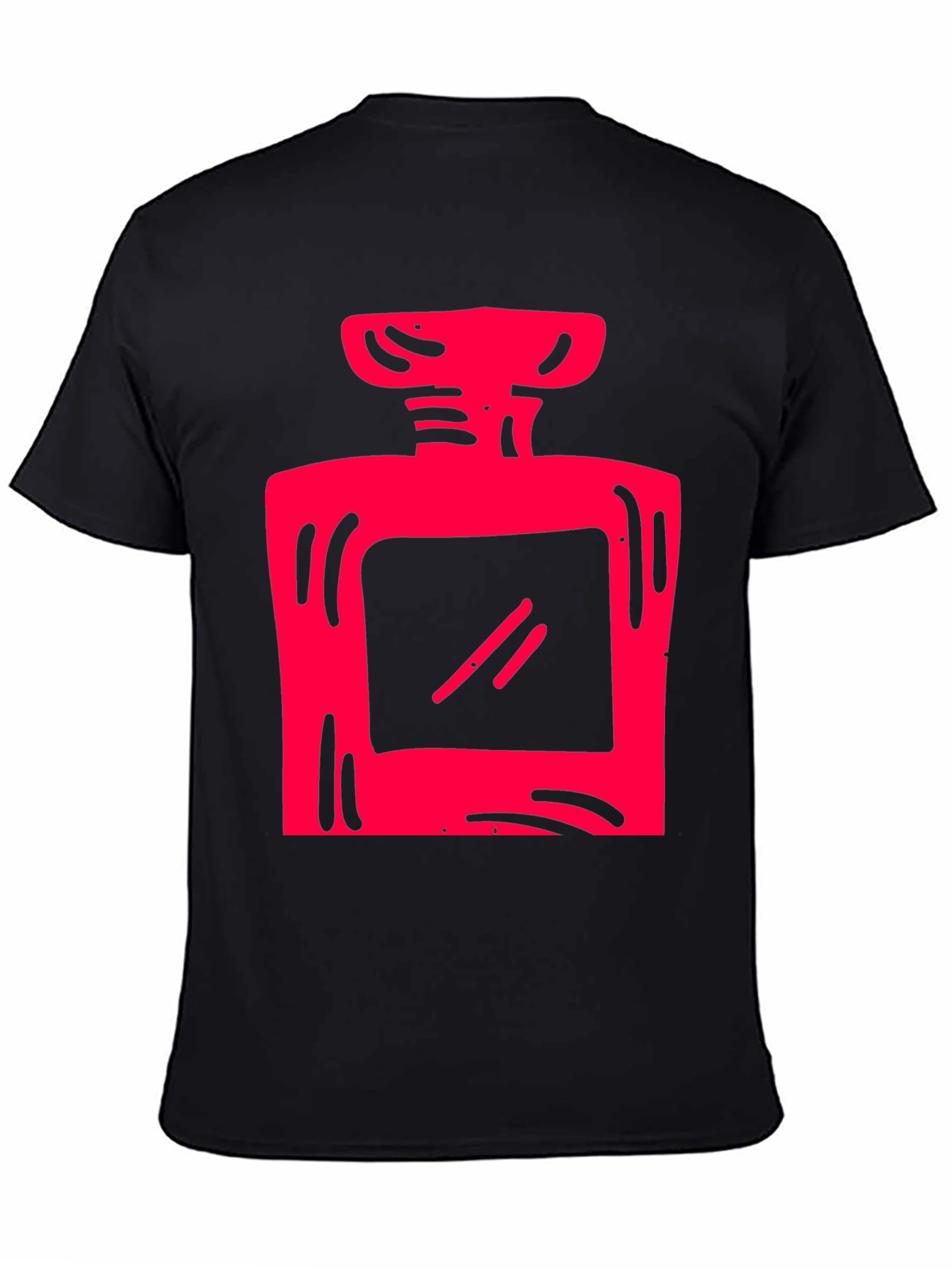 Red Graphic Print Black T-Shirt