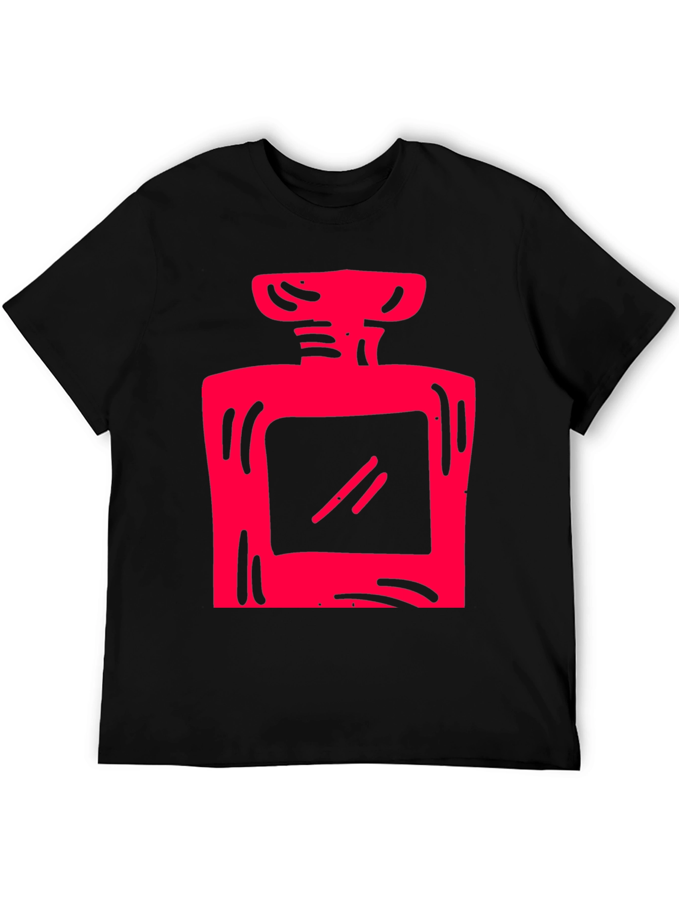 Red Graphic Print Black T-Shirt