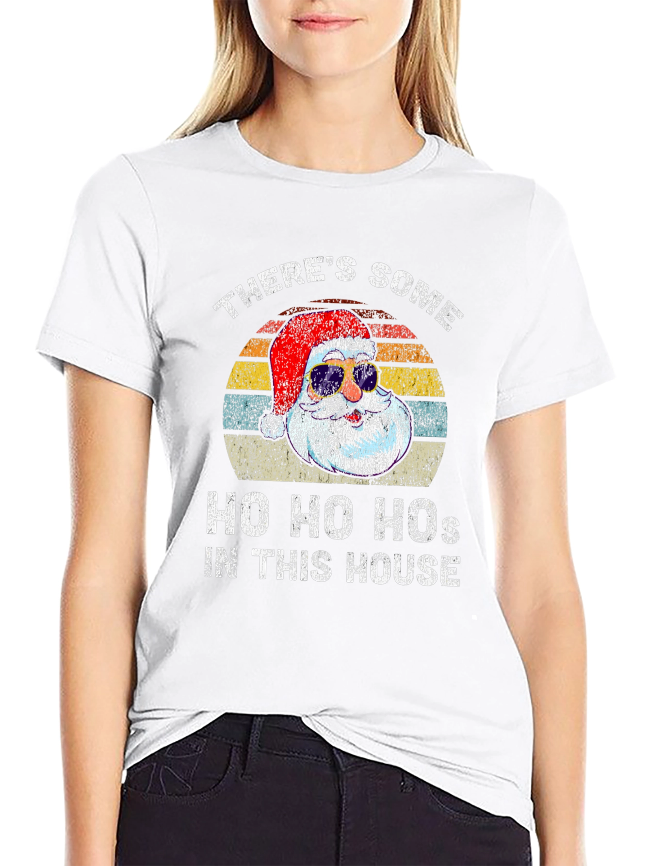 Funny Santa T-Shirt: Ho Ho Hos In This House