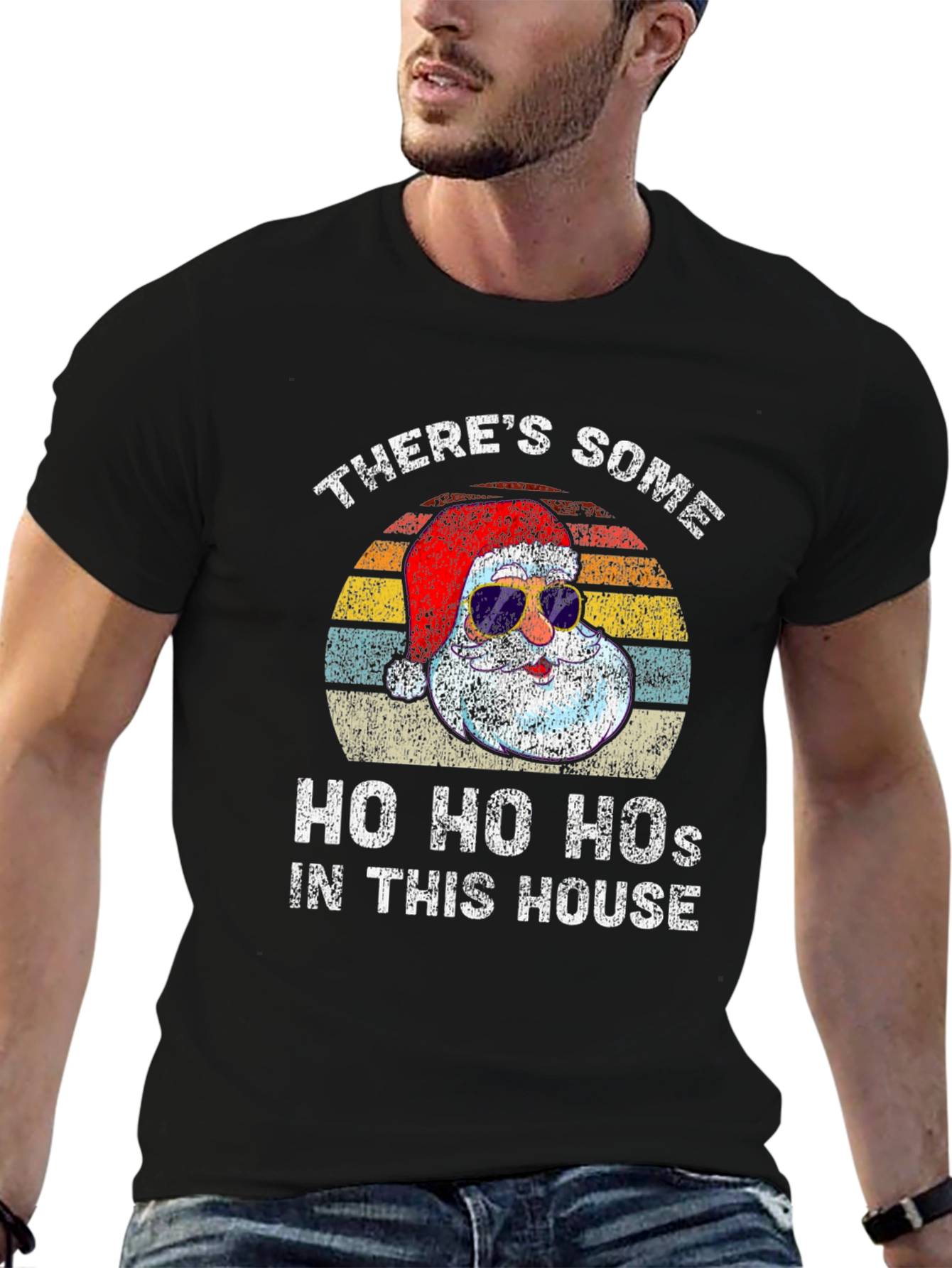 Funny Santa T-Shirt: Ho Ho Hos In This House