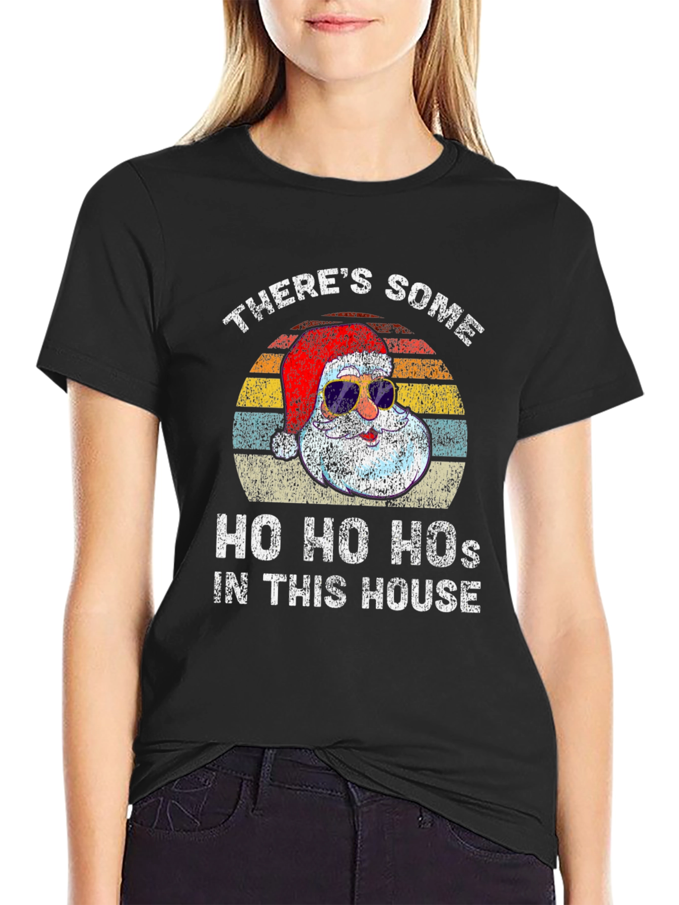 Funny Santa T-Shirt: Ho Ho Hos In This House