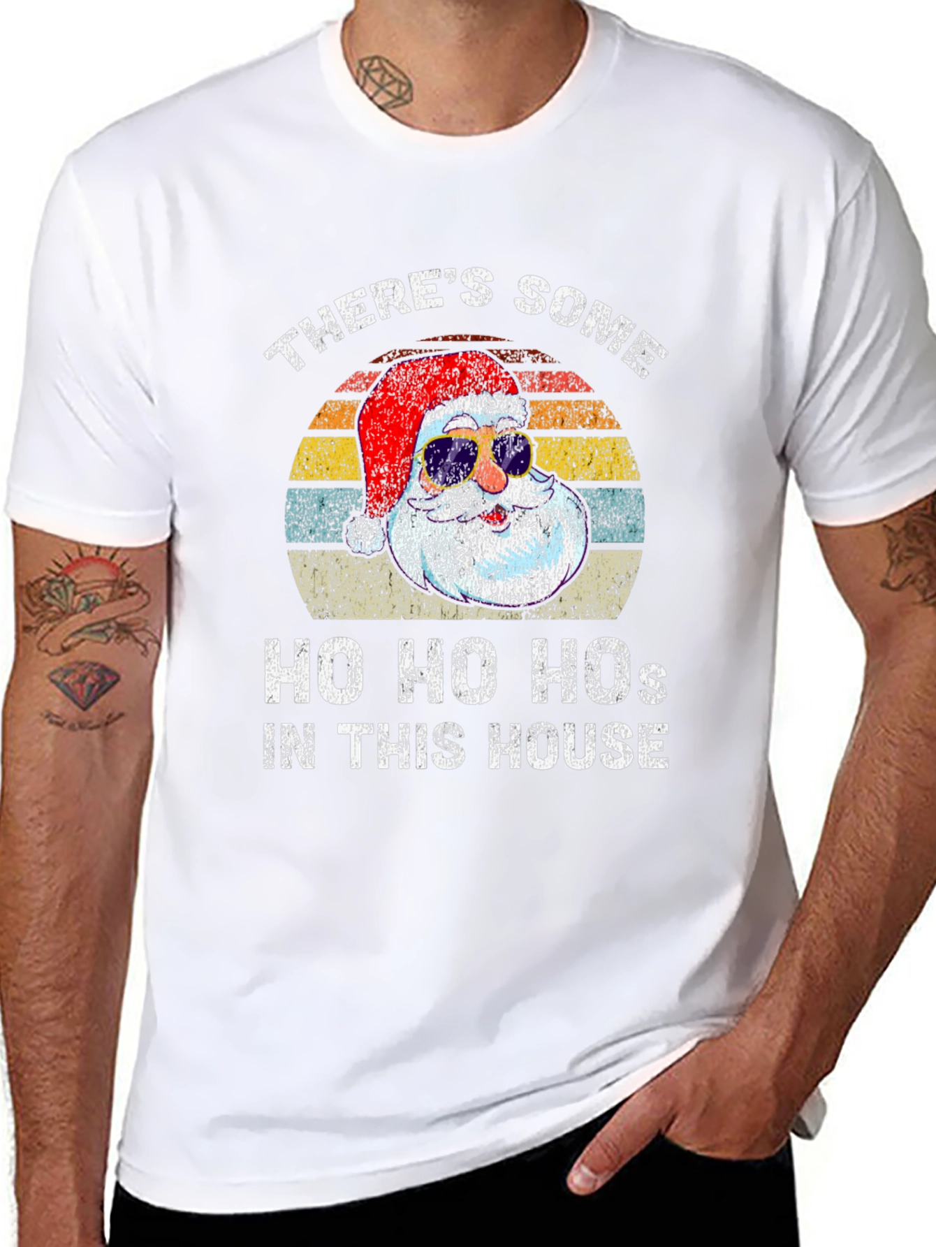 Funny Santa T-Shirt: Ho Ho Hos In This House