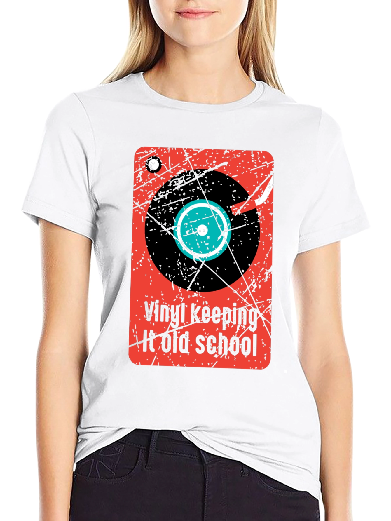 Vinyl Keeping It Old School Graphic T-Shirt