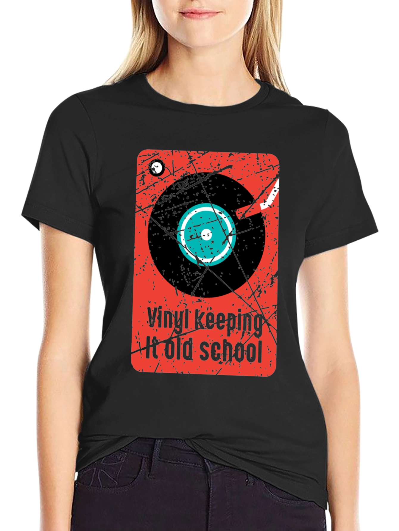 Vinyl Keeping It Old School Graphic T-Shirt