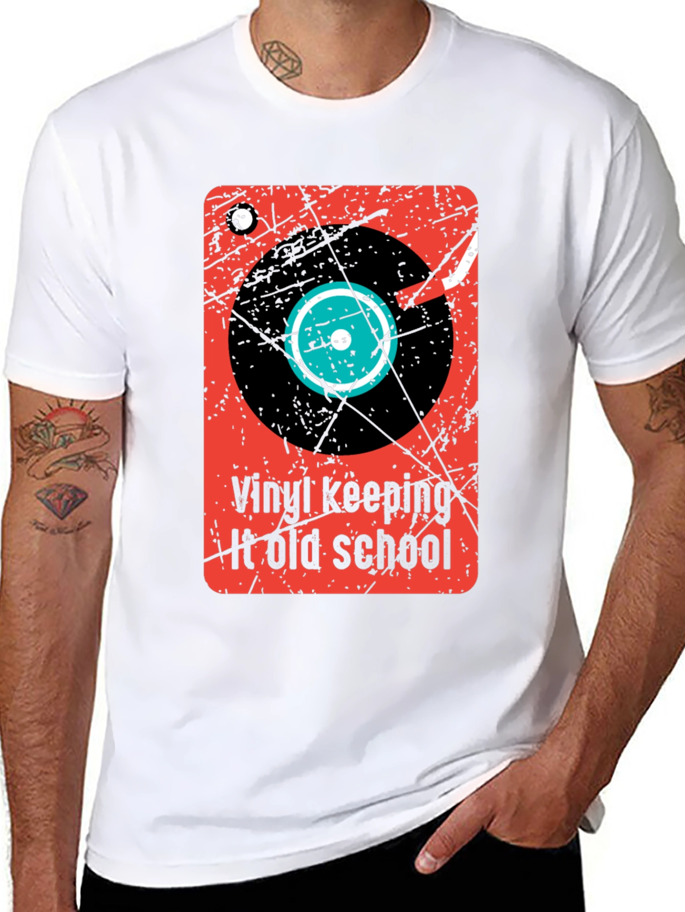 Vinyl Keeping It Old School Graphic T-Shirt