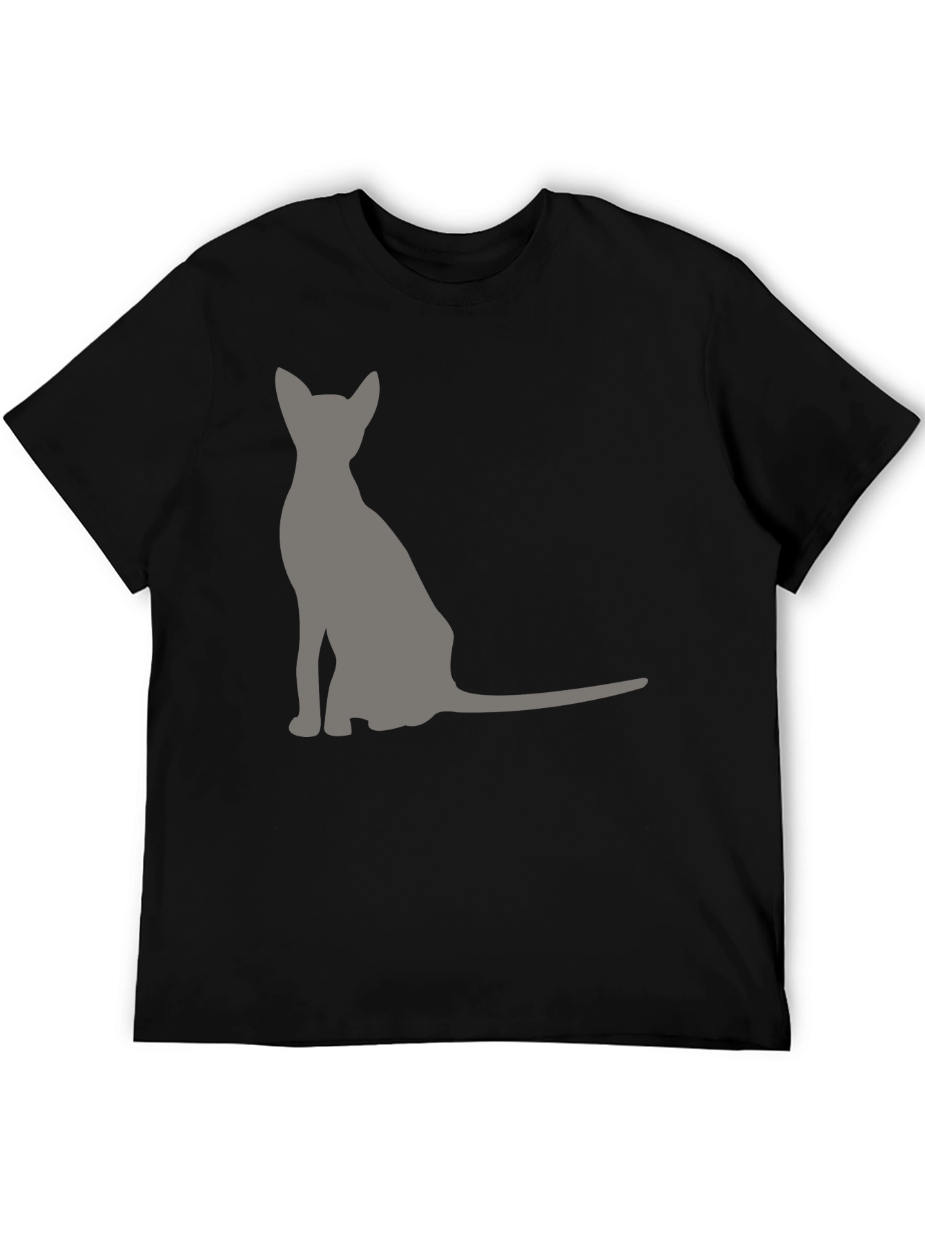 Cool Cat Silhouette Graphic Tee - Black