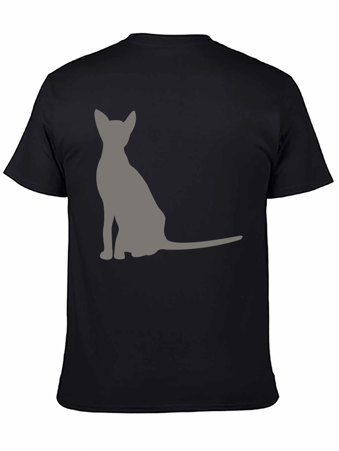 Cool Cat Silhouette Graphic Tee - Black