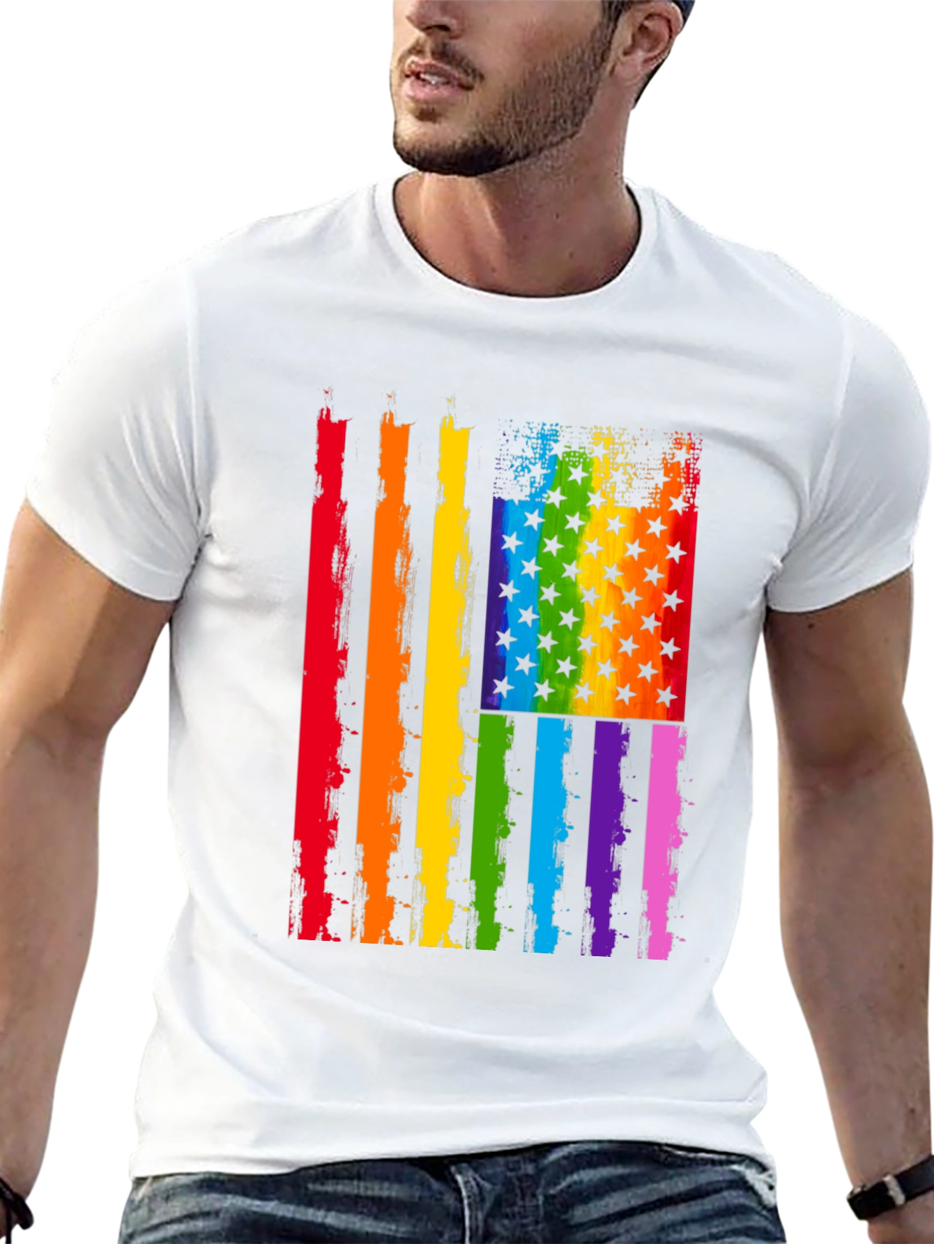 Pride Flag Graphic Tee - Unisex Black Shirt