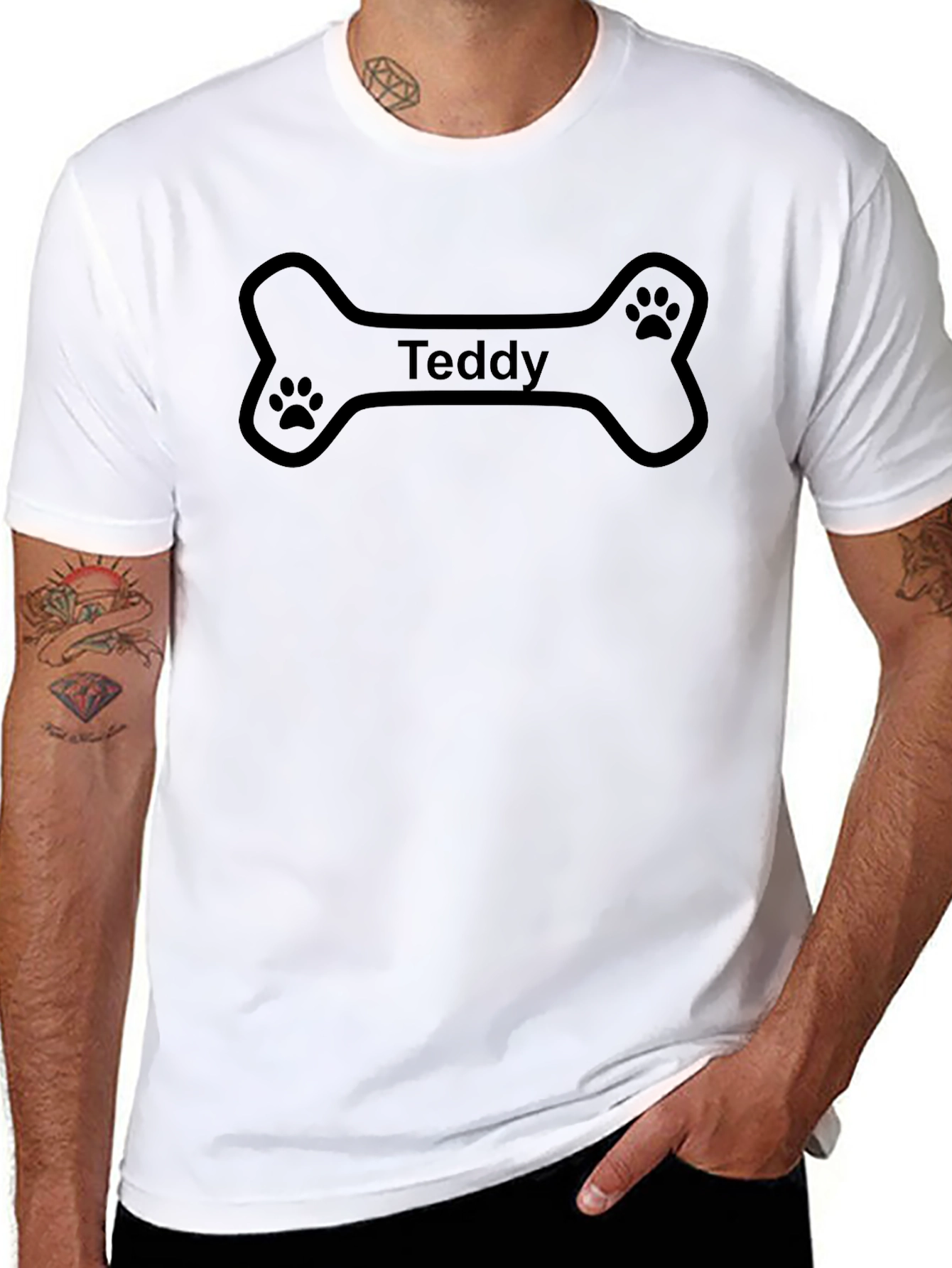 Personalized Teddy Dog Bone T-Shirt