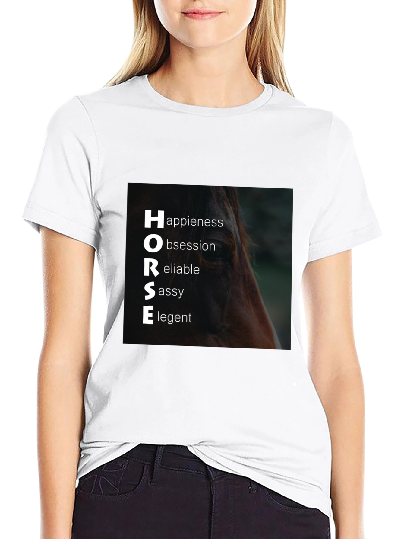 Horse Acronym T-Shirt: Happiness Obsession Reliable Sassy Elegant