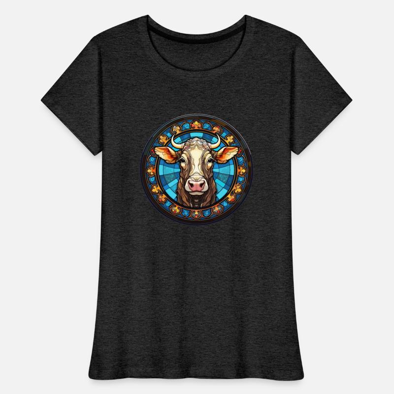 Stained Glass Art Cow for Men and Women