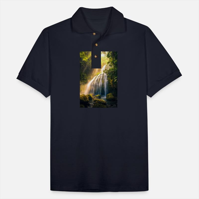 Sunlit Cascade in Rainforest