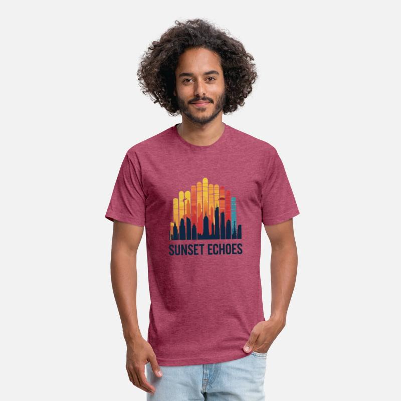 Sunset Echoes – Urban Skyline Soundwave Art