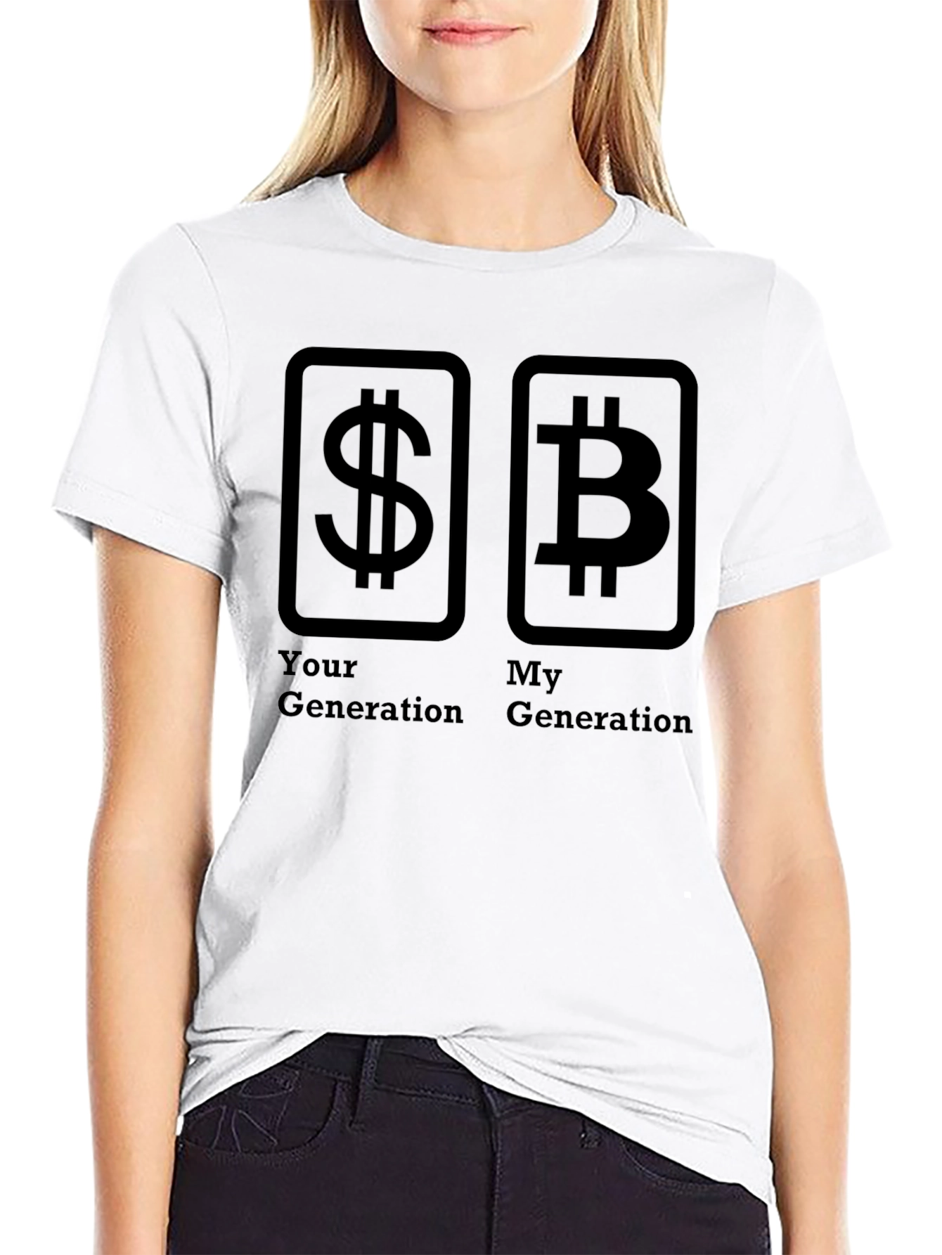 Crypto Generation T-Shirt Bitcoin VS Dollar Black Tee