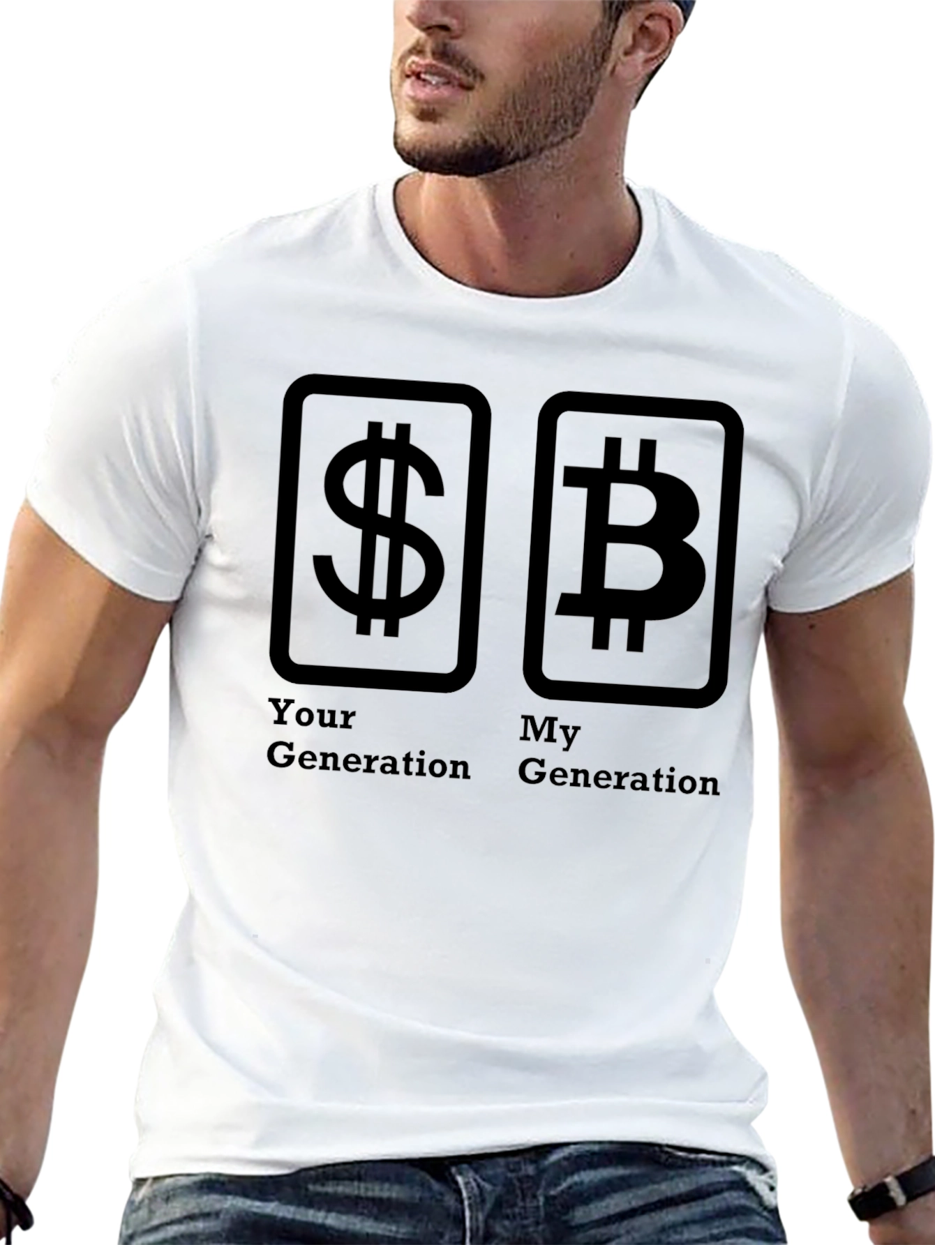 Crypto Generation T-Shirt Bitcoin VS Dollar Black Tee