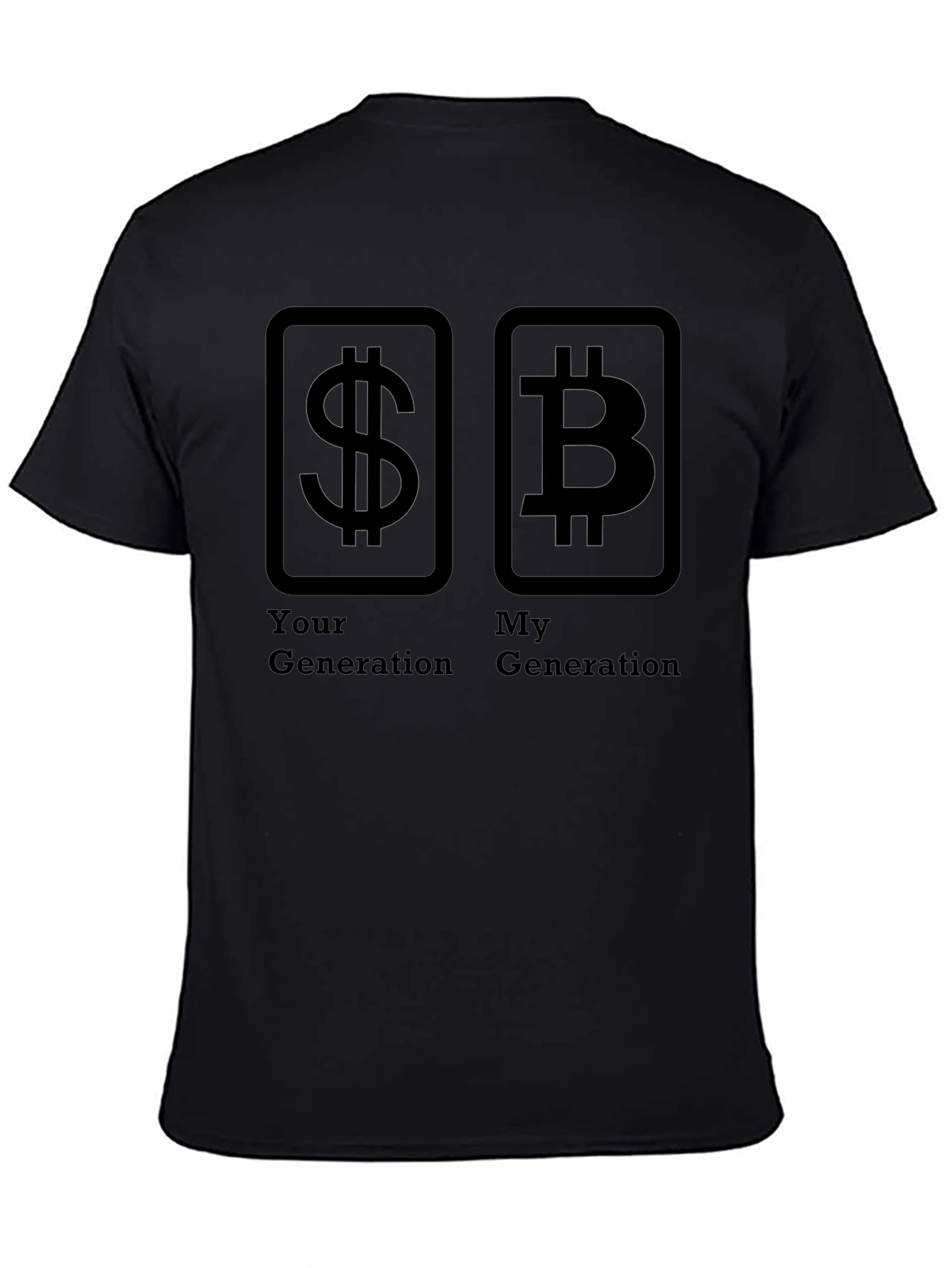 Crypto Generation T-Shirt Bitcoin VS Dollar Black Tee