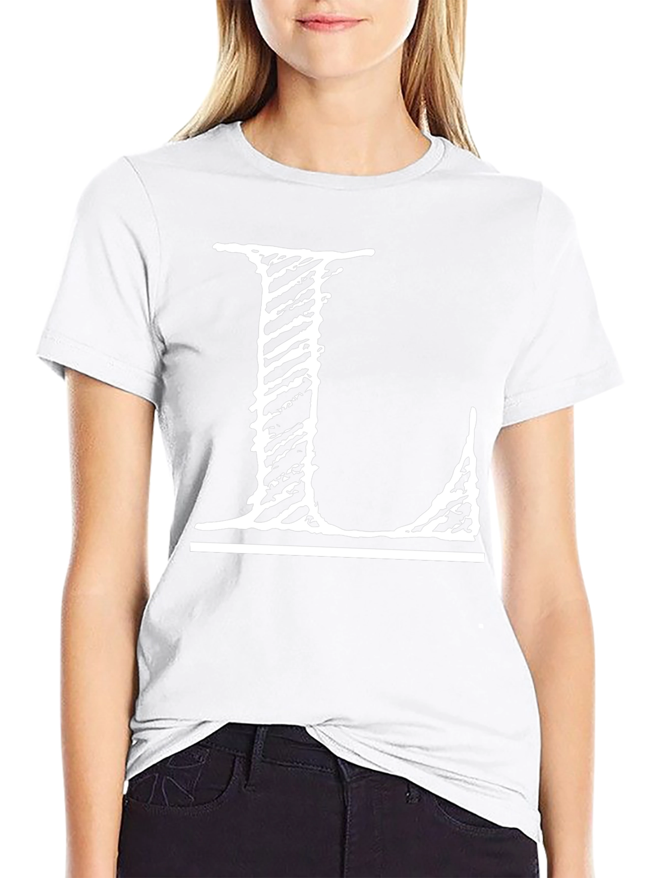 Letter L Graphic Tee - Distressed Style