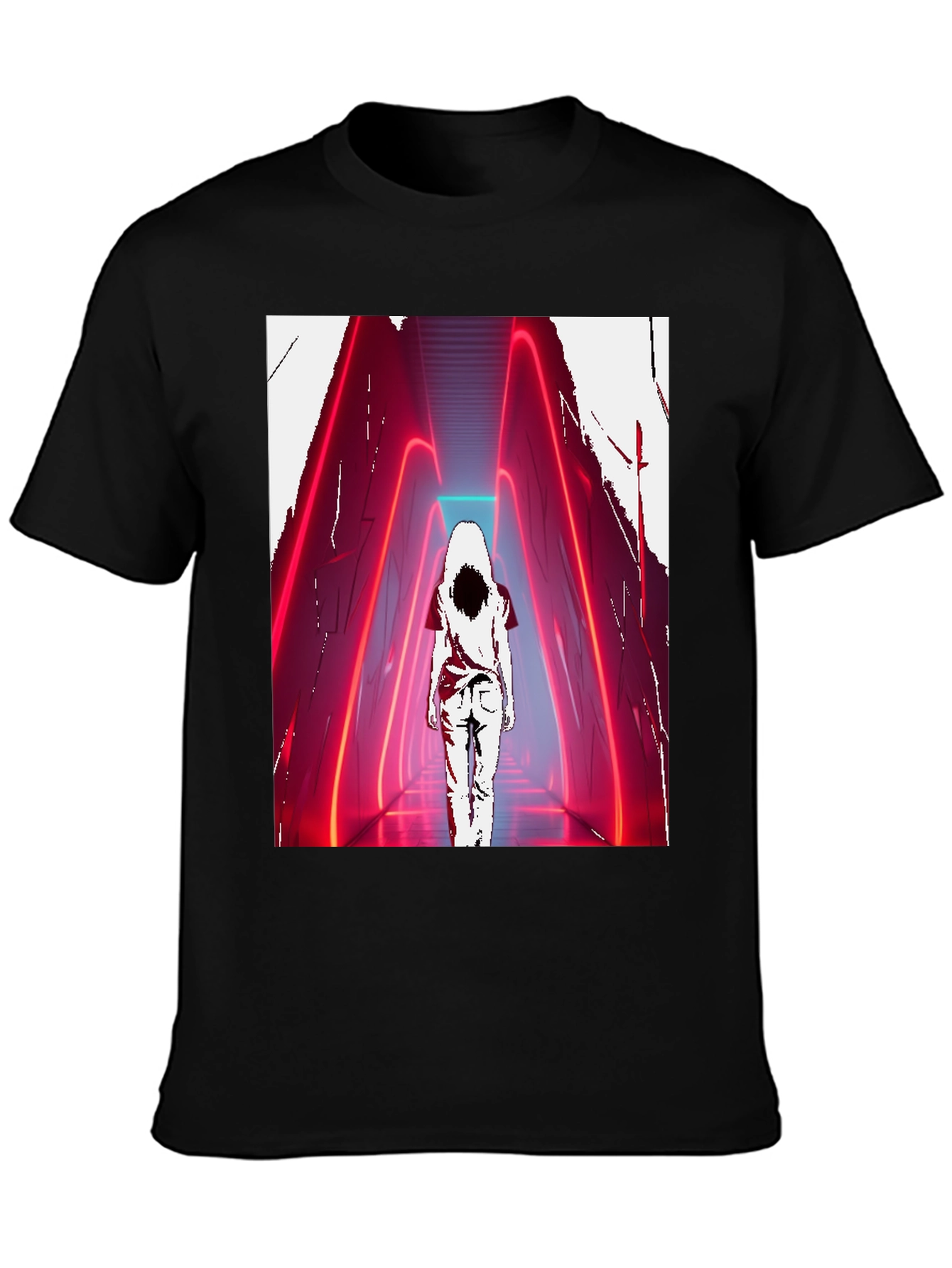 Neon Hallway T-Shirt - Mysterious Aesthetic Graphic Tee