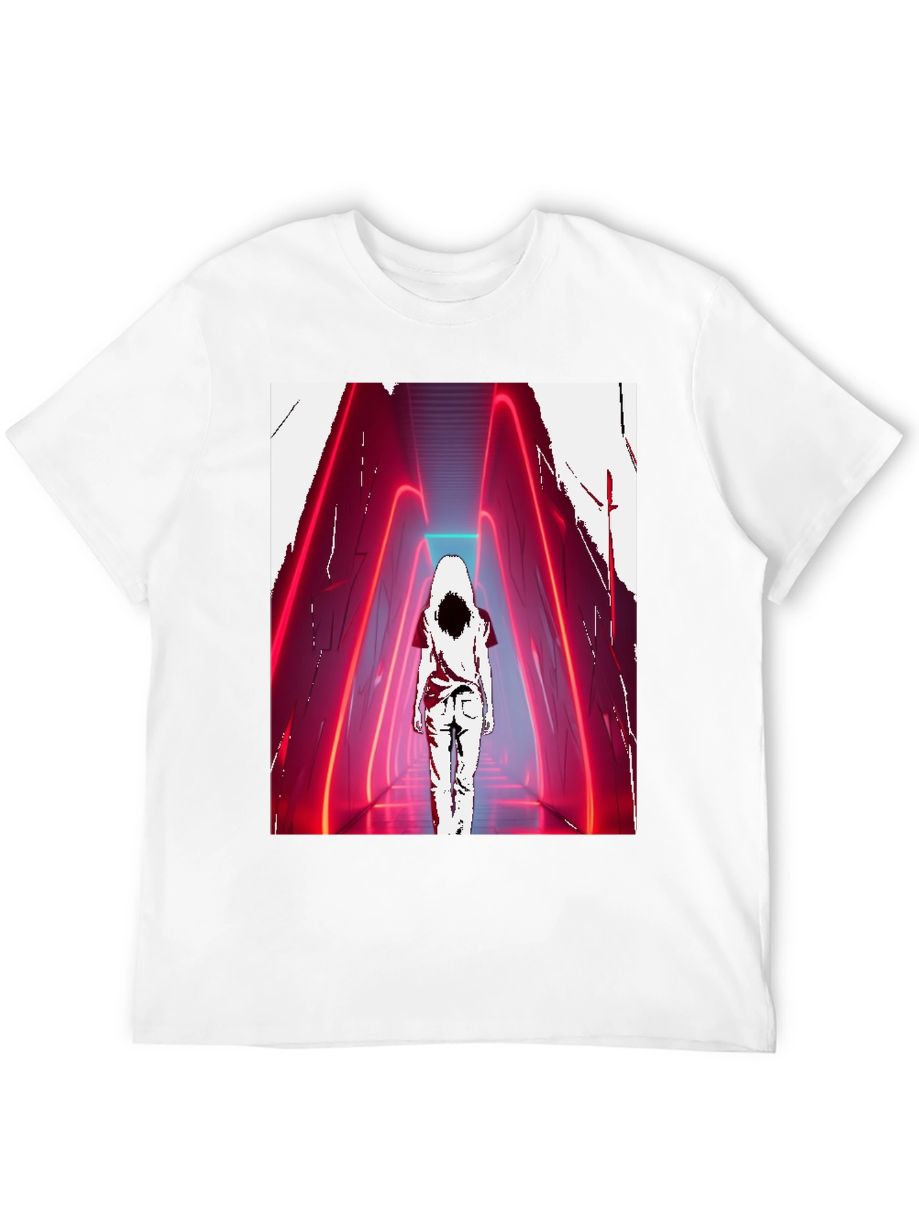 Neon Hallway T-Shirt - Mysterious Aesthetic Graphic Tee