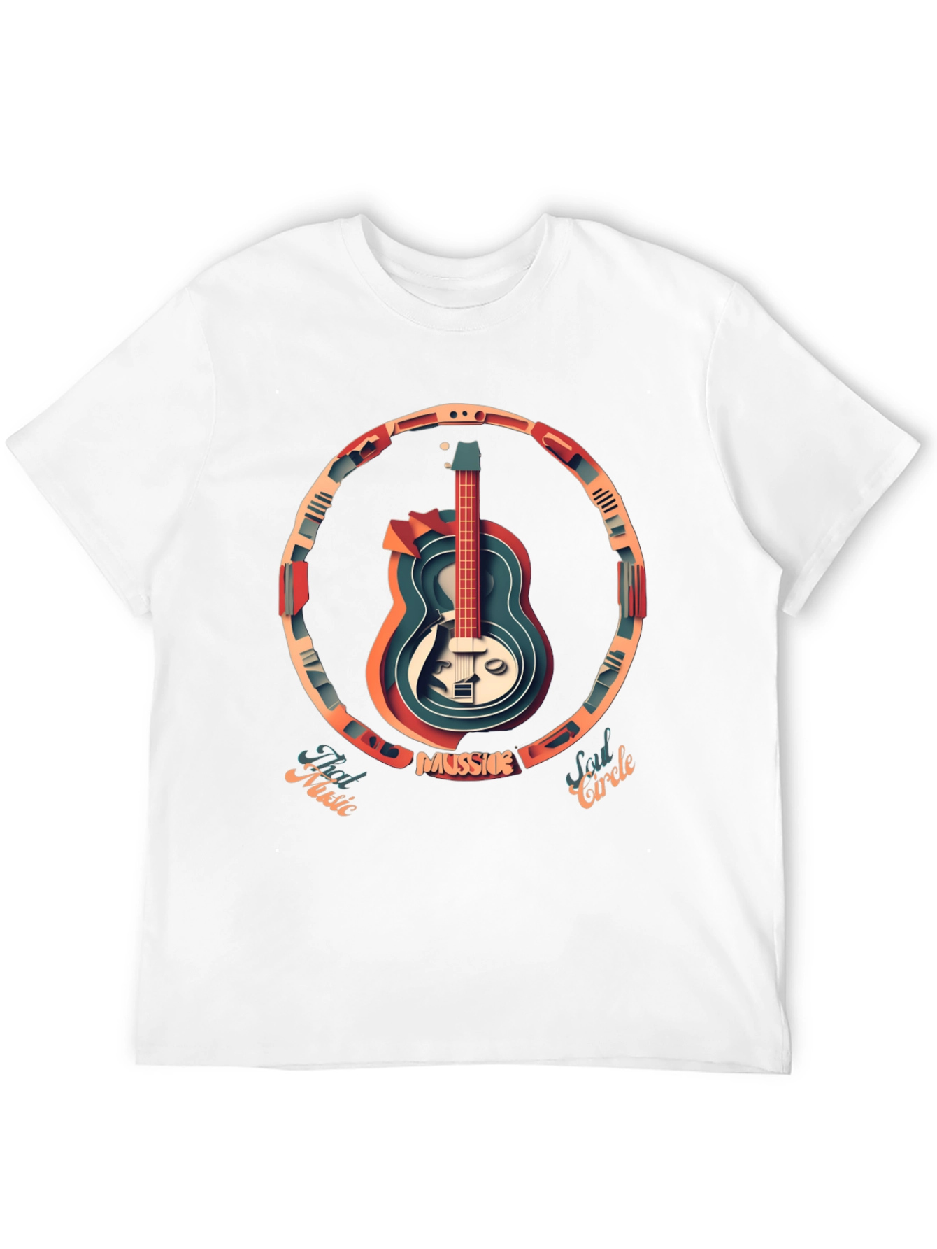 Guitar Circle Graphic Tee - Music Lovers T-Shirt