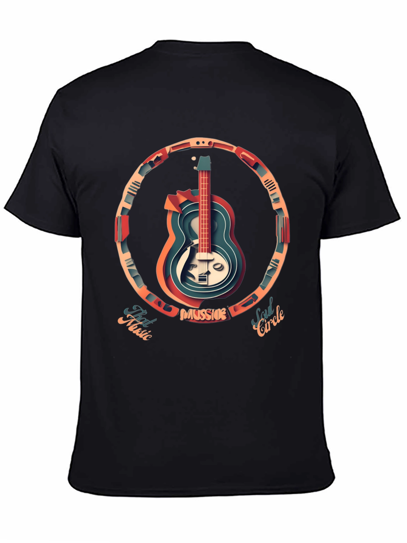 Guitar Circle Graphic Tee - Music Lovers T-Shirt