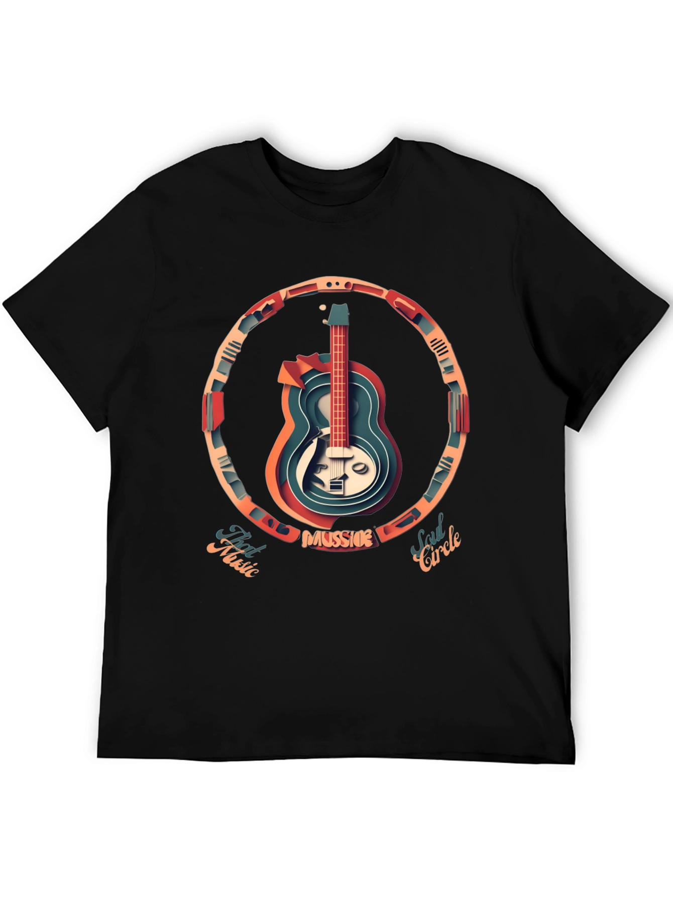 Guitar Circle Graphic Tee - Music Lovers T-Shirt