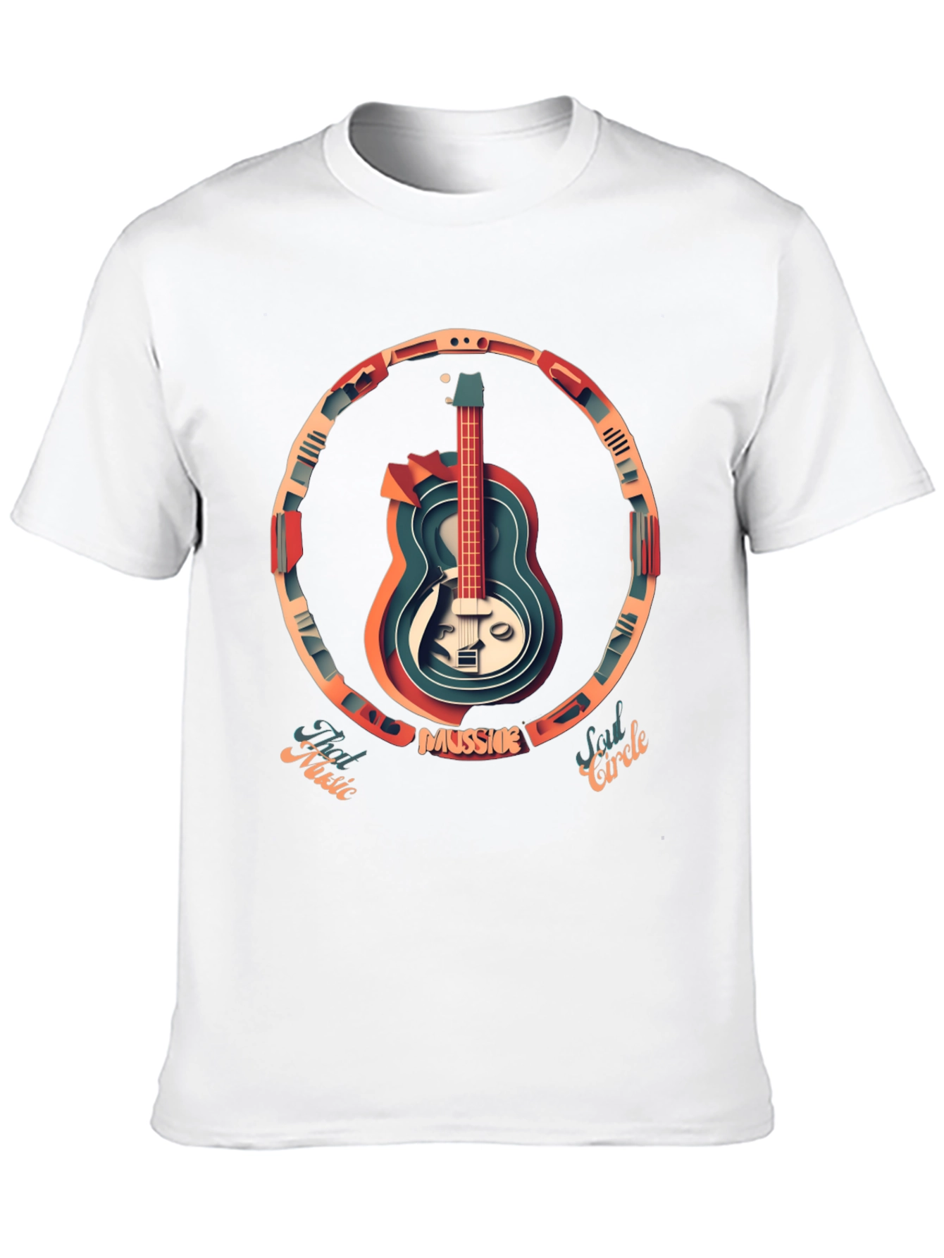 Guitar Circle Graphic Tee - Music Lovers T-Shirt