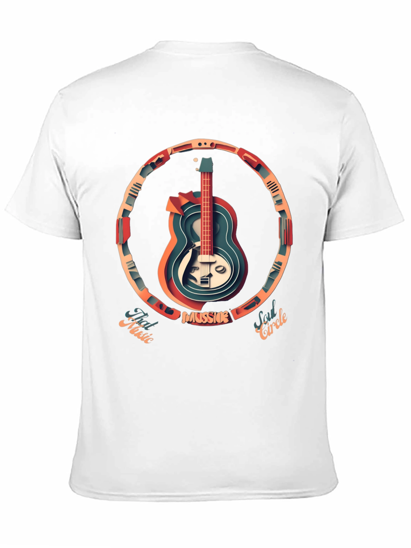 Guitar Circle Graphic Tee - Music Lovers T-Shirt