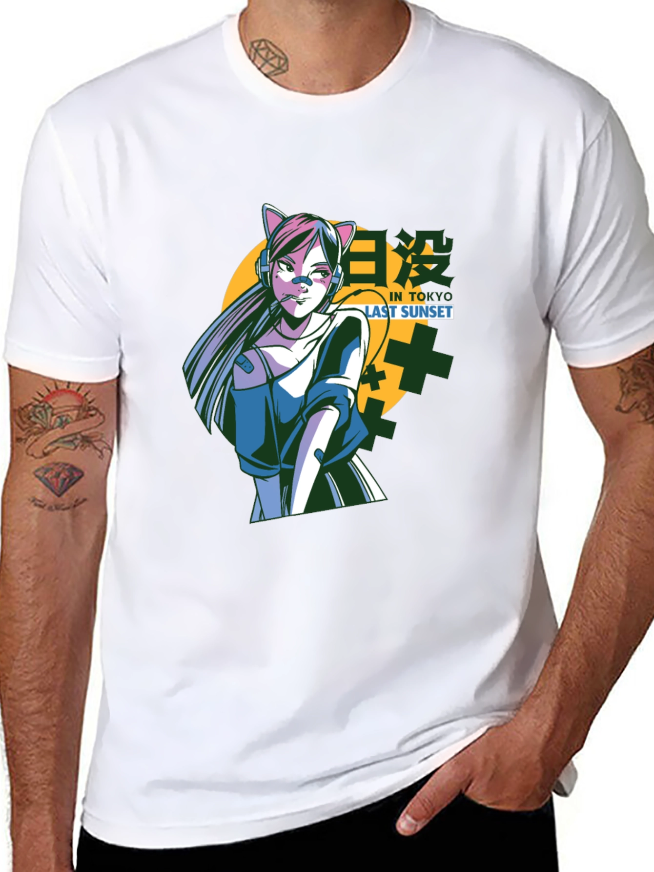 Anime Girl Graphic Black T-Shirt