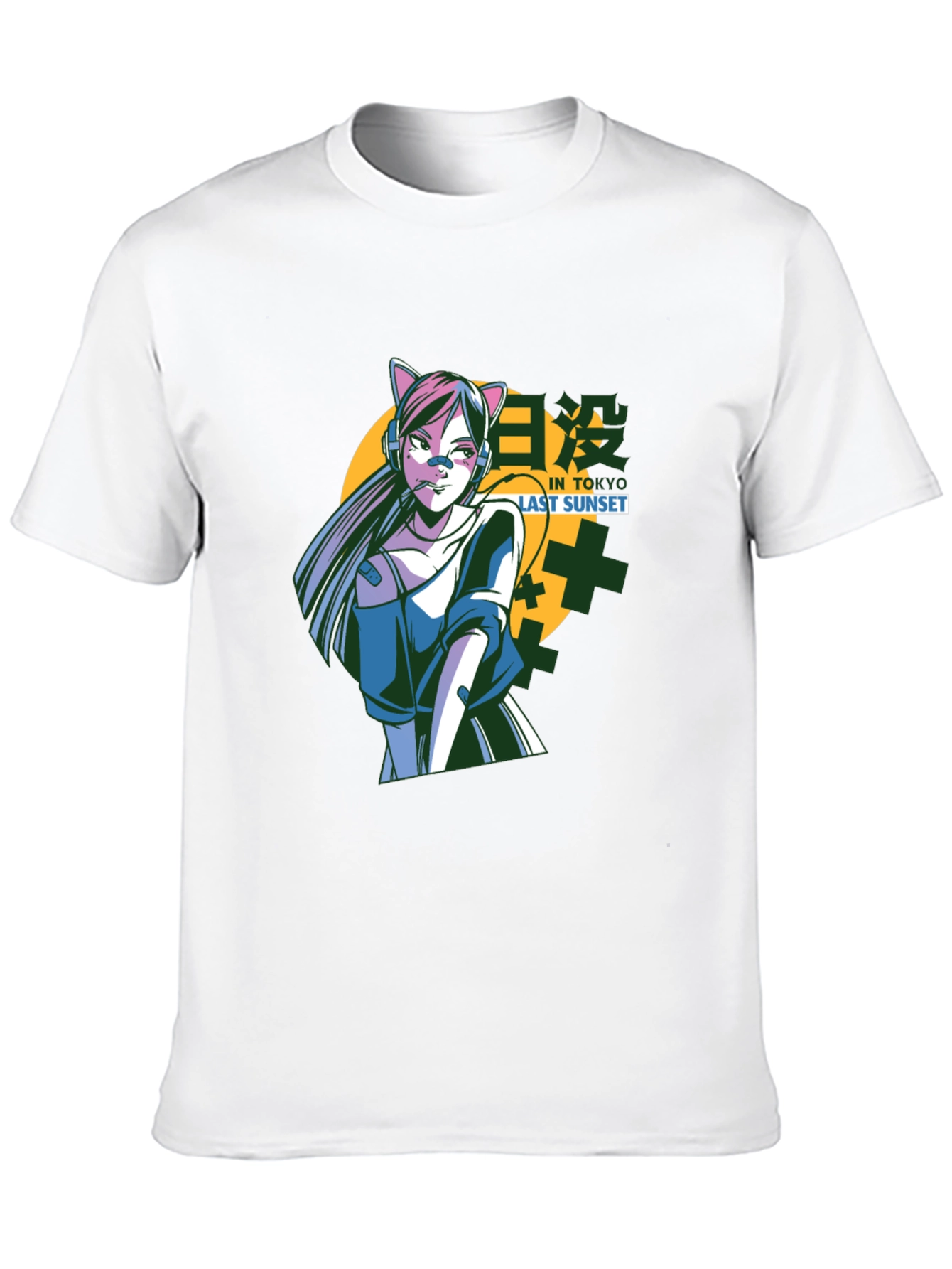 Anime Girl Graphic Black T-Shirt