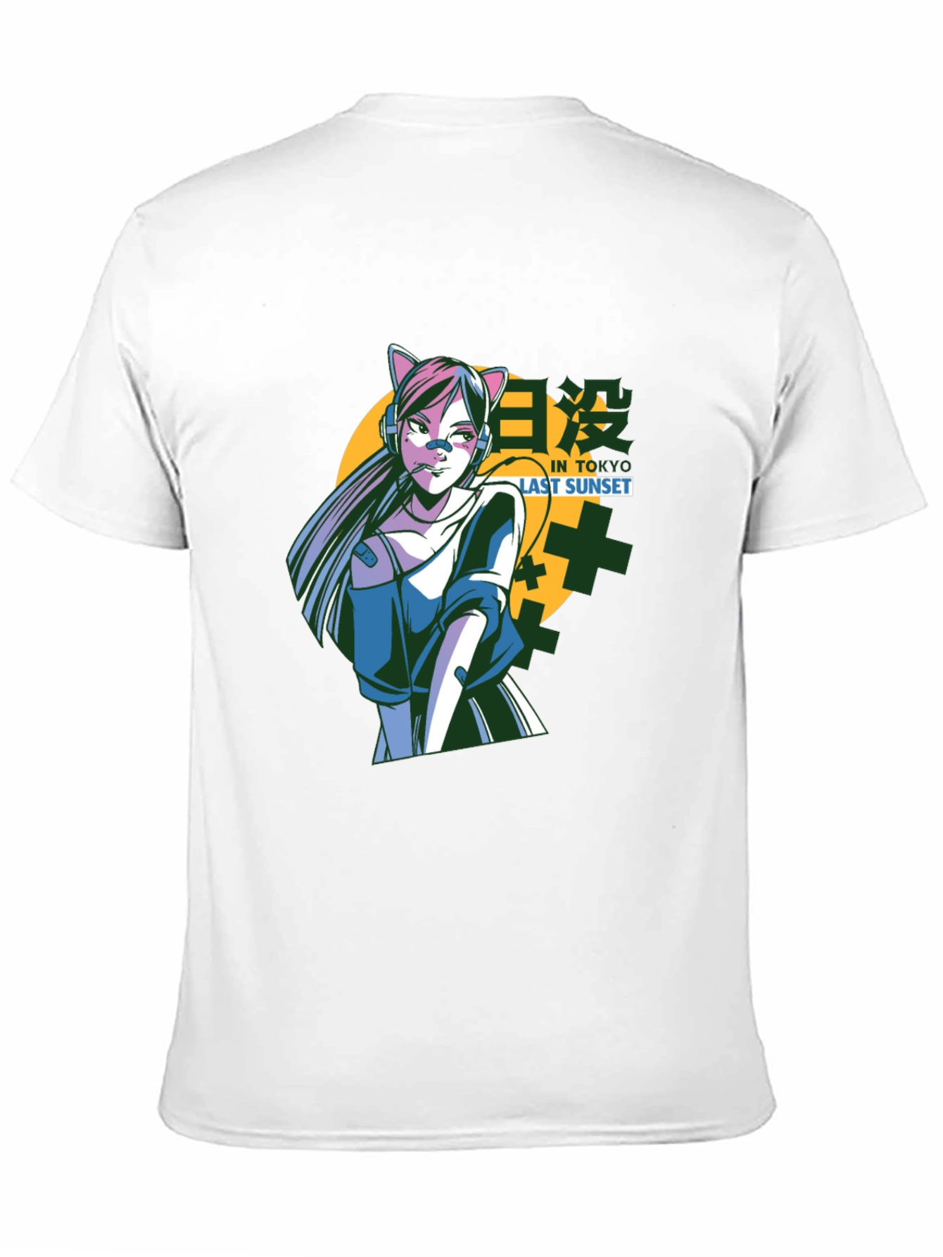 Anime Girl Graphic Black T-Shirt