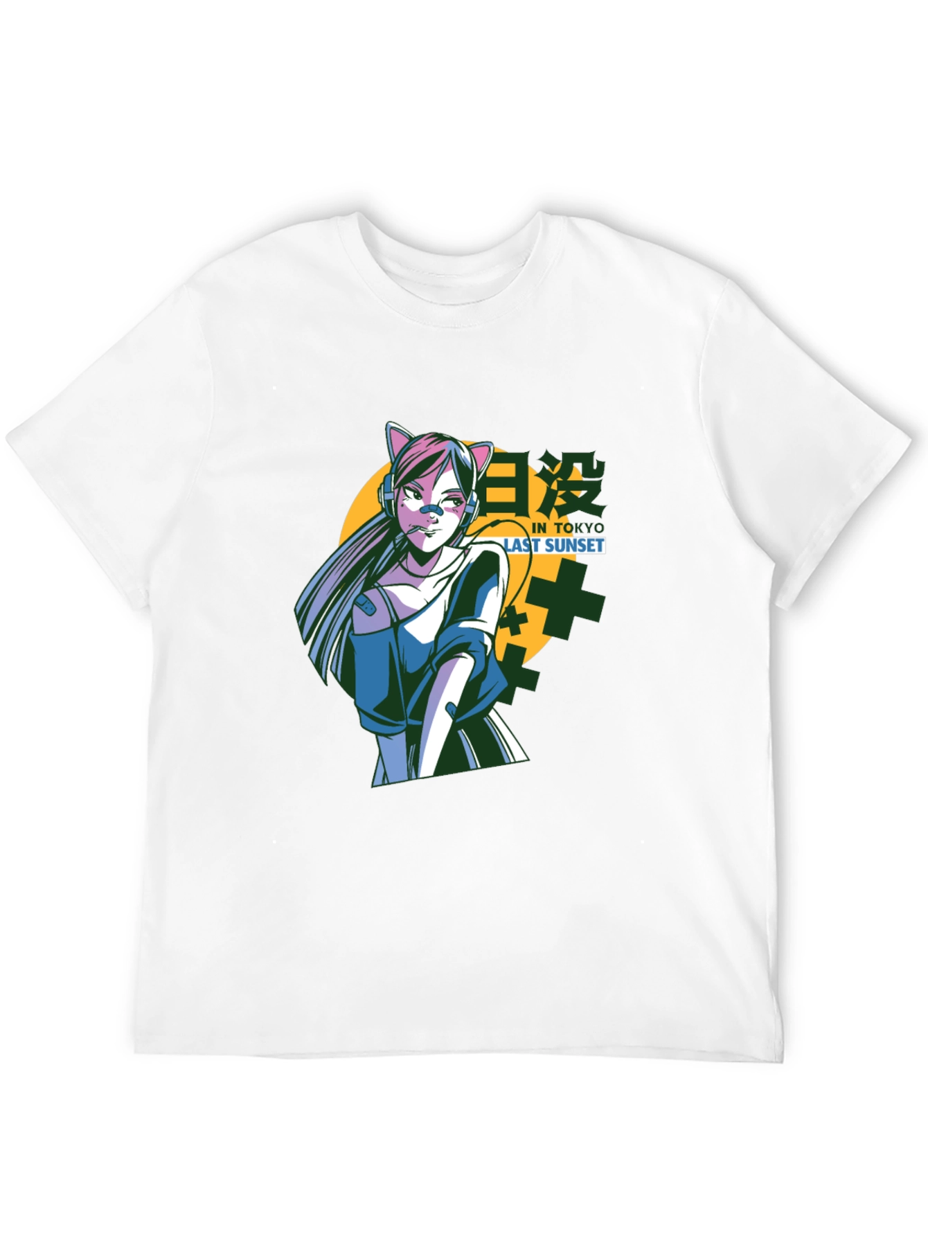 Anime Girl Graphic Black T-Shirt